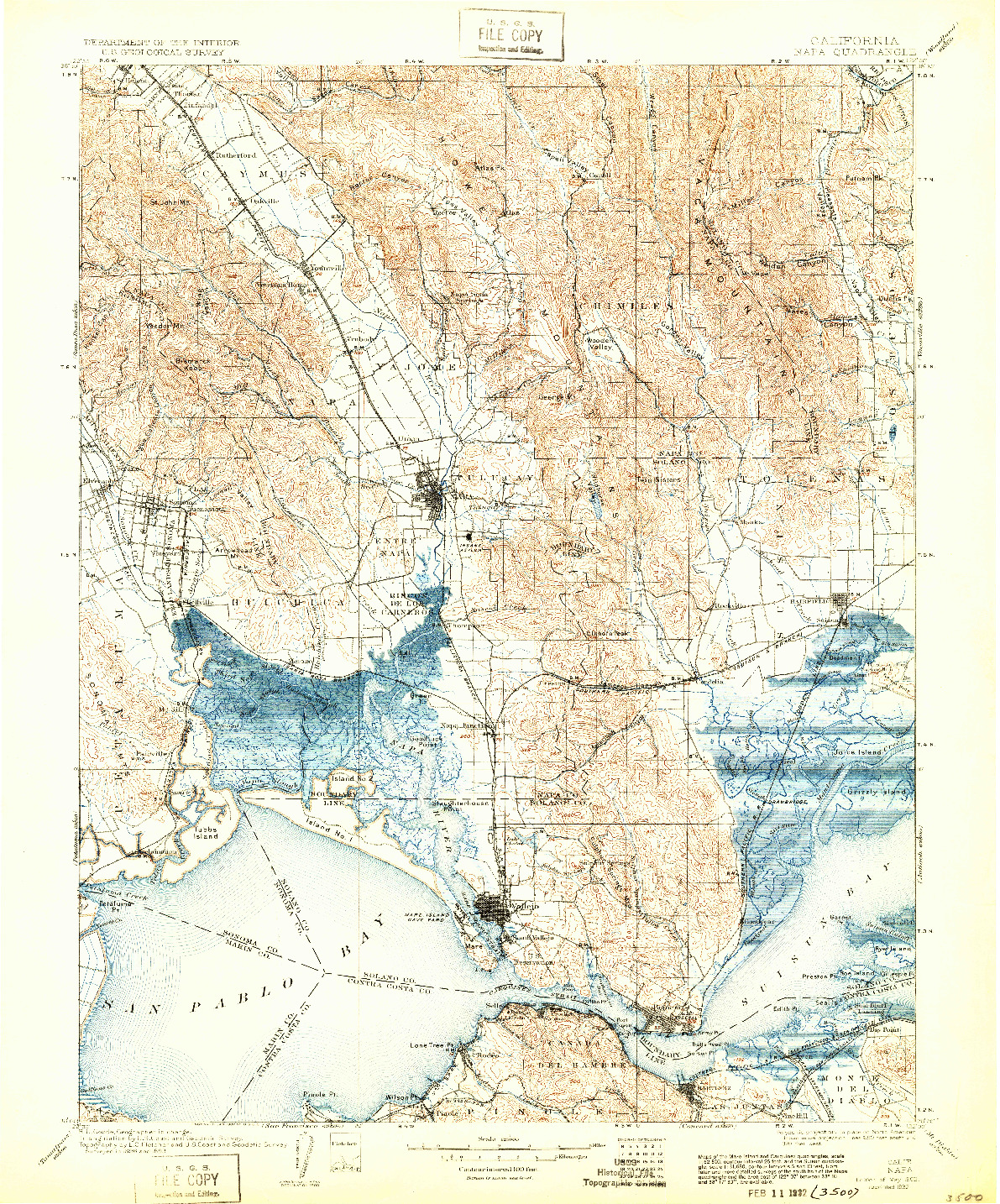 USGS 1:125000-SCALE QUADRANGLE FOR NAPA, CA 1902