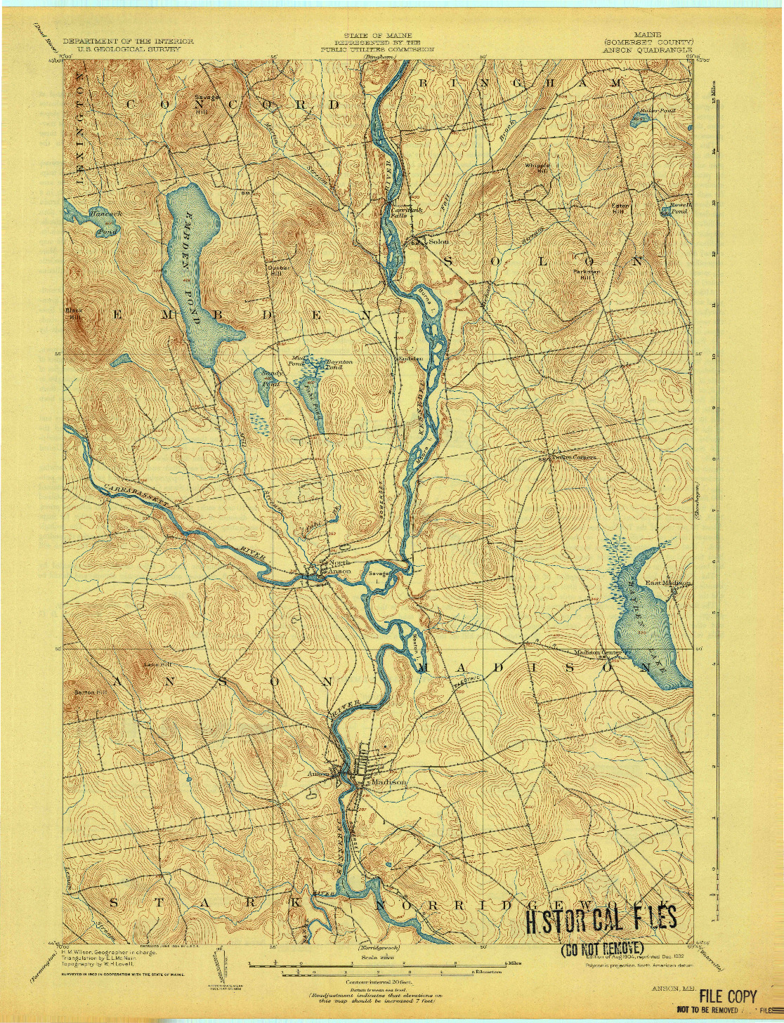 USGS 1:62500-SCALE QUADRANGLE FOR ANSON, ME 1904