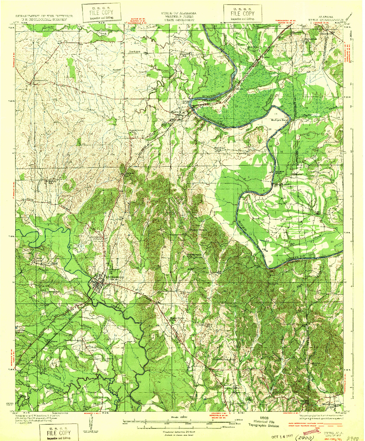 USGS 1:62500-SCALE QUADRANGLE FOR EPES, AL 1932