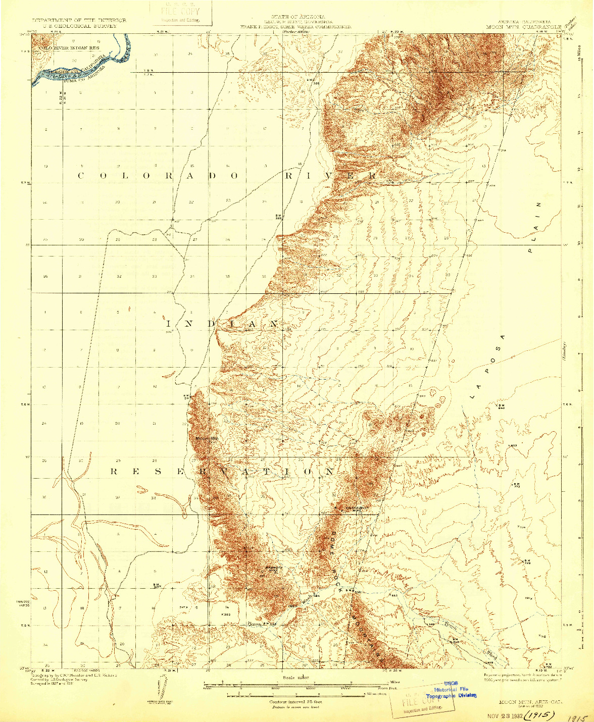 USGS 1:62500-SCALE QUADRANGLE FOR MOON MTN, AZ 1932