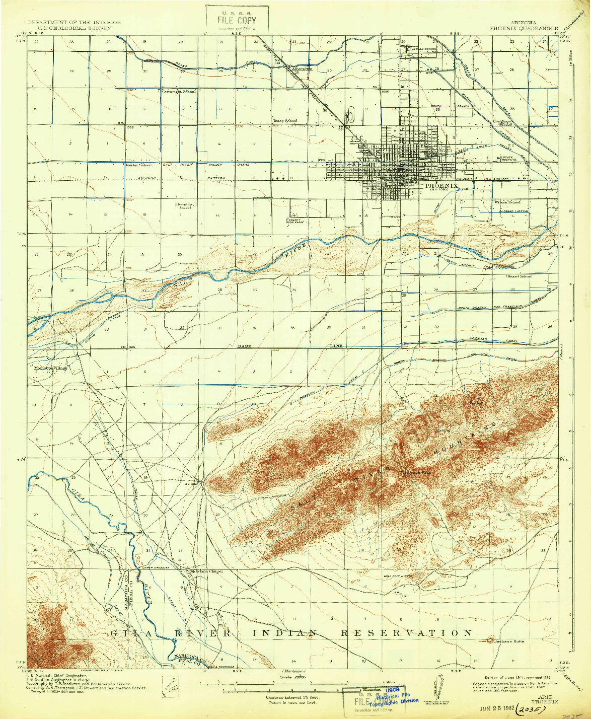 USGS 1:62500-SCALE QUADRANGLE FOR PHOENIX, AZ 1914