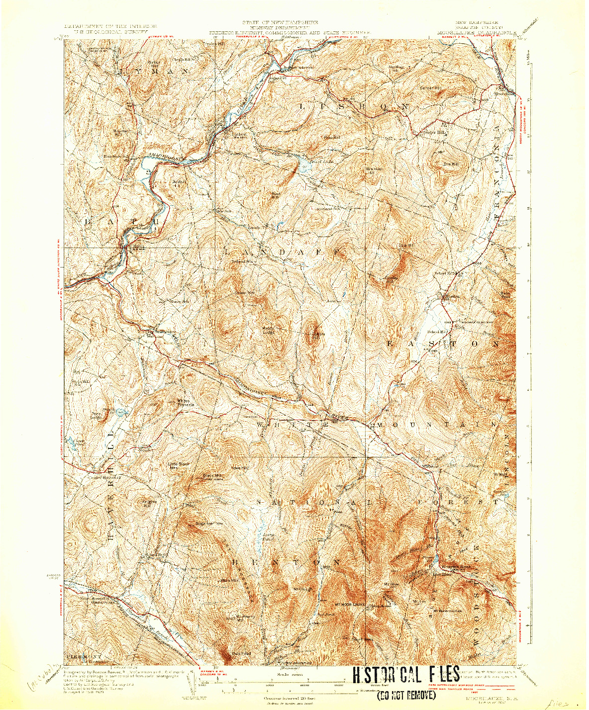 USGS 1:62500-SCALE QUADRANGLE FOR MOOSILAUKE, NH 1932