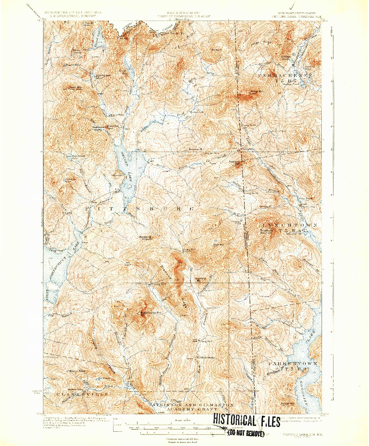 USGS 1:62500-SCALE QUADRANGLE FOR SECOND LAKE, NH 1932