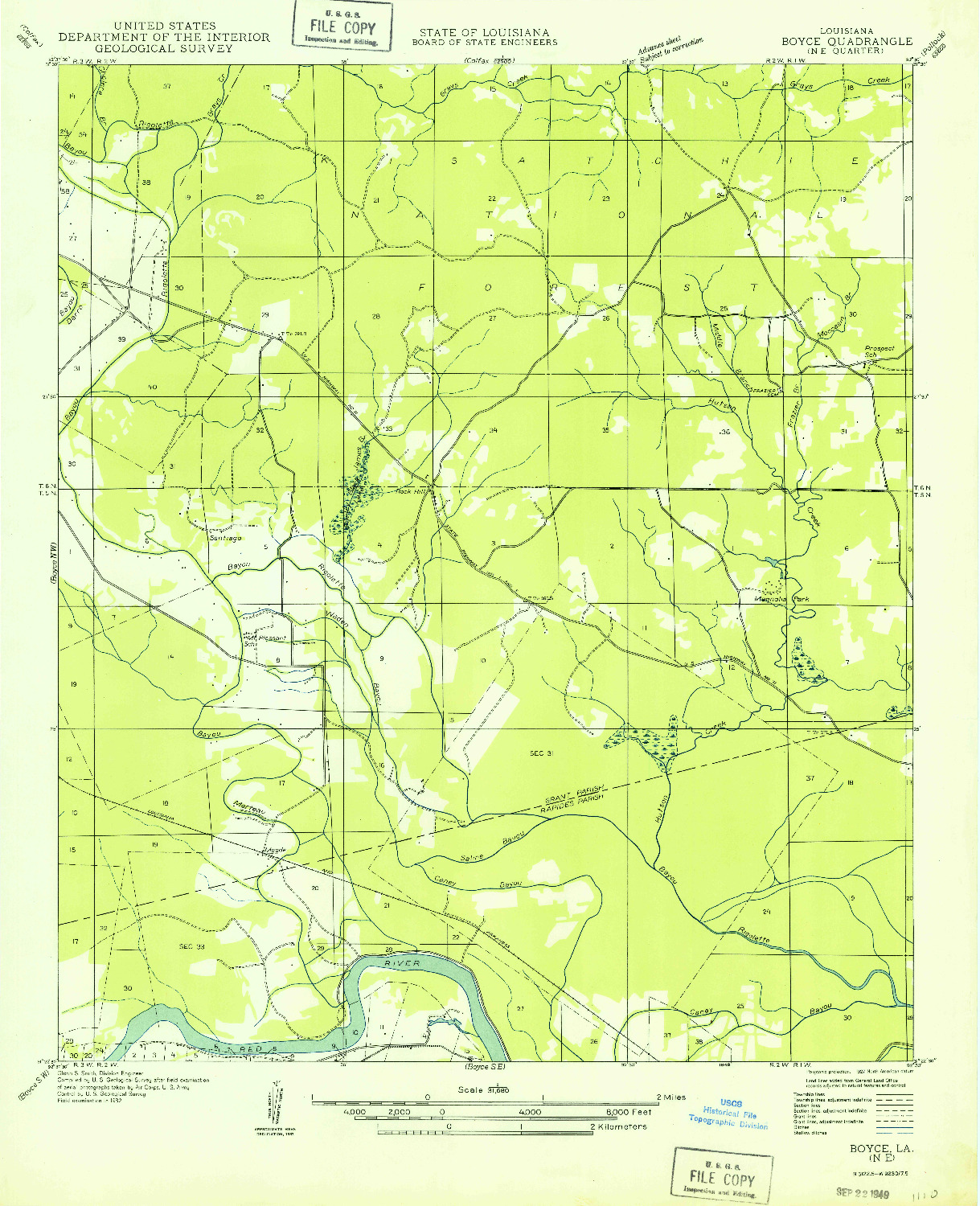 USGS 1:31680-SCALE QUADRANGLE FOR BOYCE NE, LA 1932
