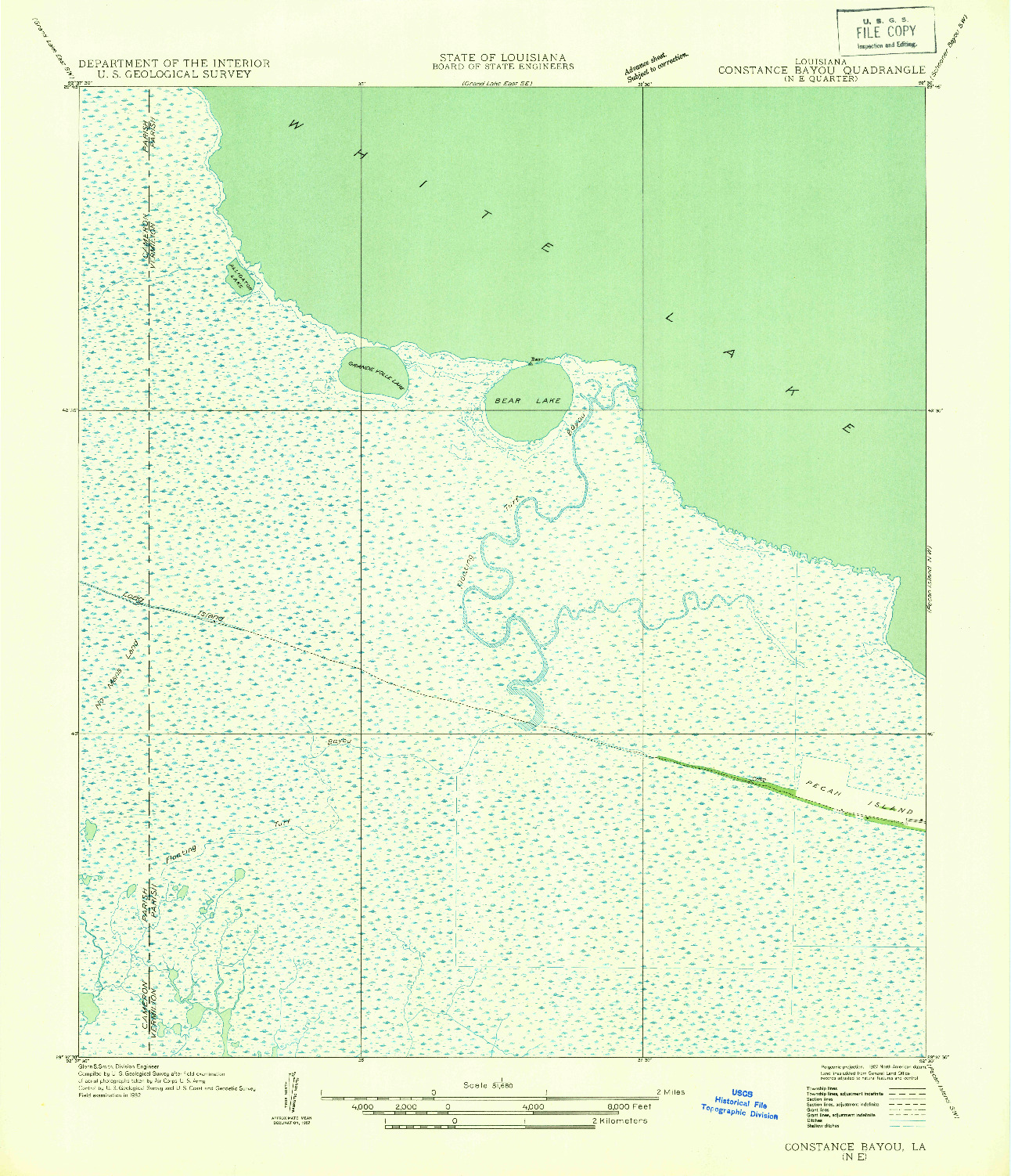 USGS 1:31680-SCALE QUADRANGLE FOR CONSTANCE BAYOU NE, LA 1932