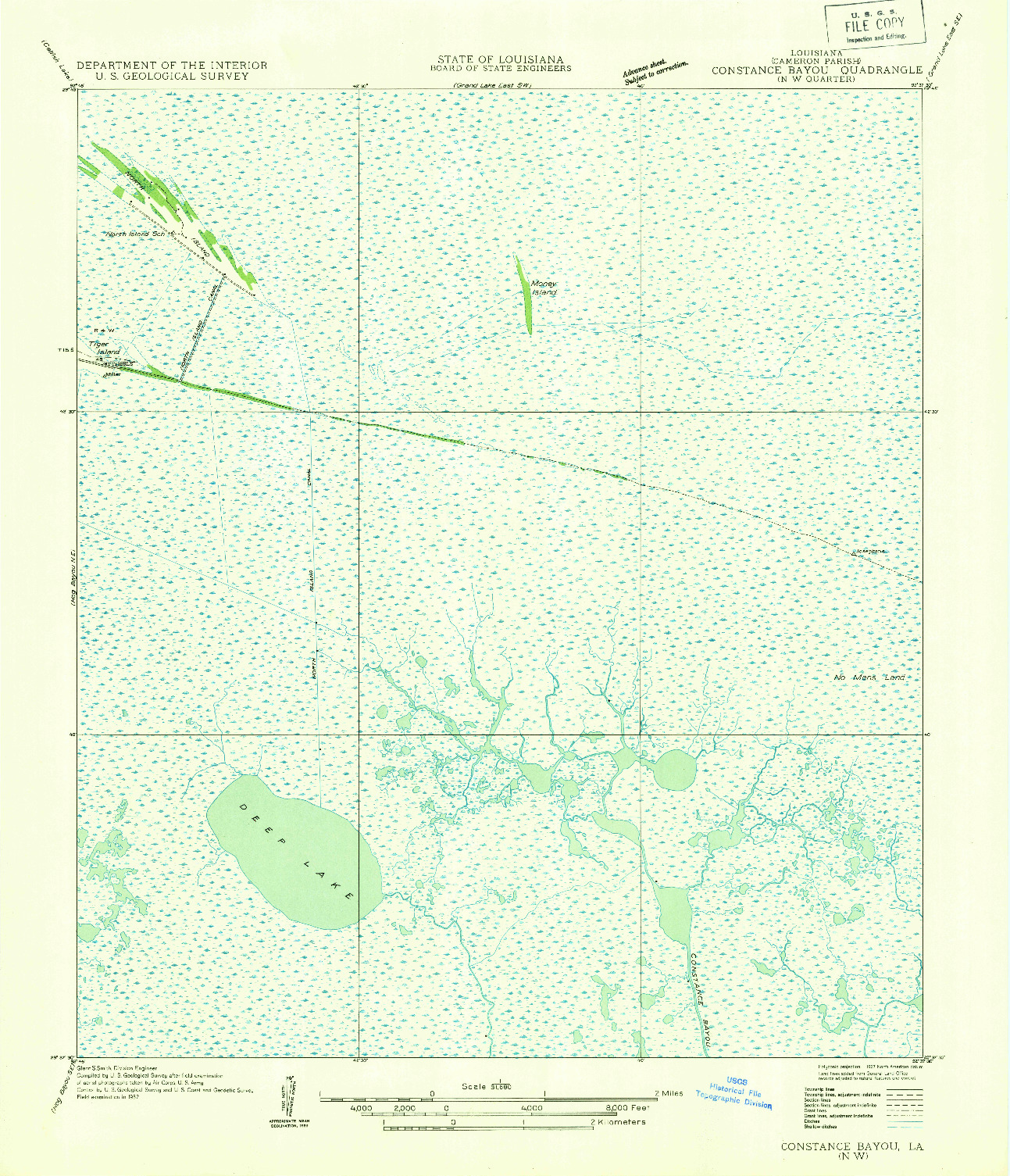 USGS 1:31680-SCALE QUADRANGLE FOR CONSTANCE BAYOU NW, LA 1932