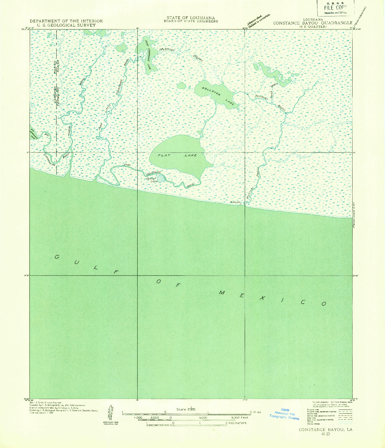 USGS 1:31680-SCALE QUADRANGLE FOR CONSTANCE BAYOU SE, LA 1932