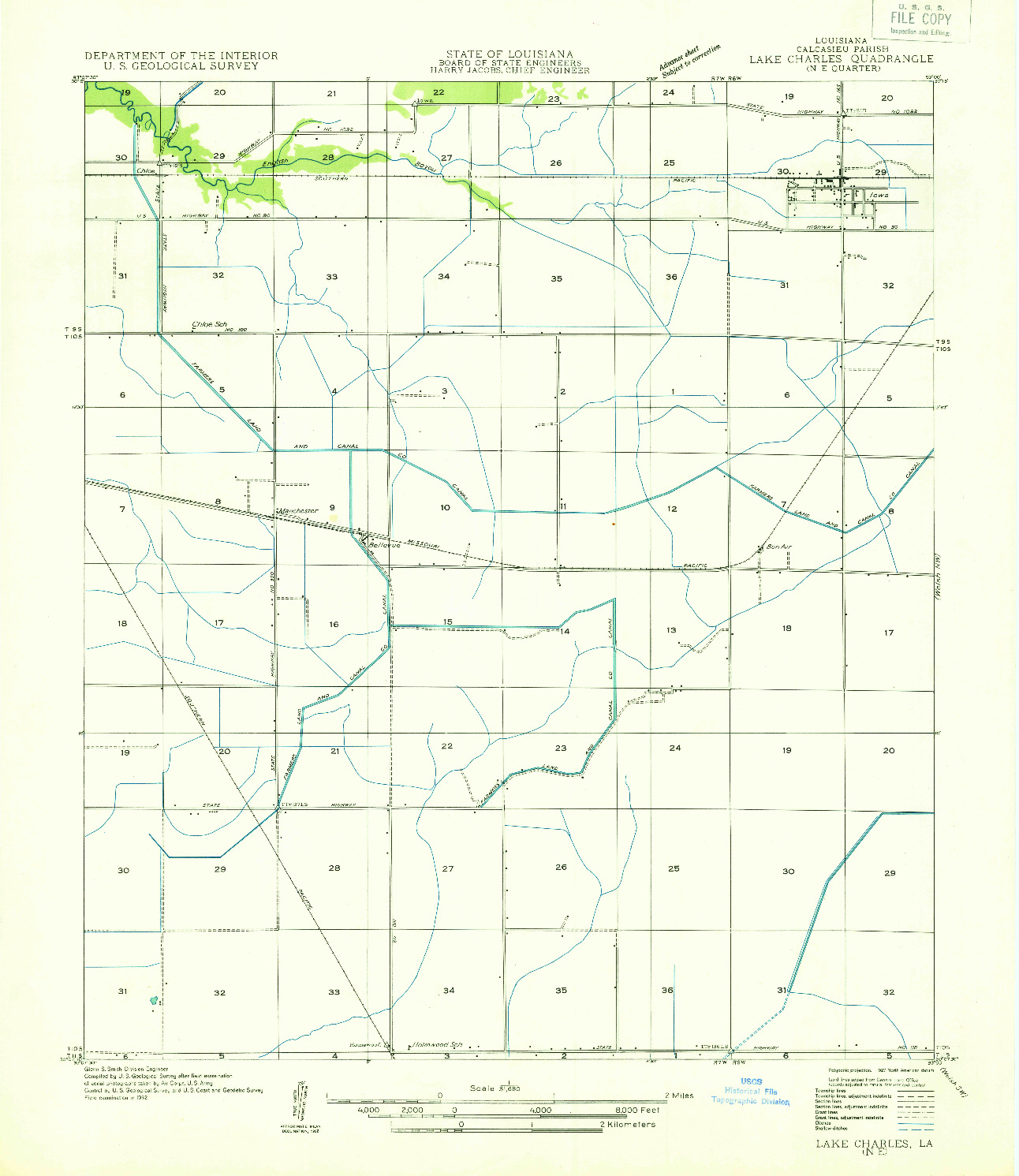 USGS 1:31680-SCALE QUADRANGLE FOR LAKE CHARLES NE, LA 1932