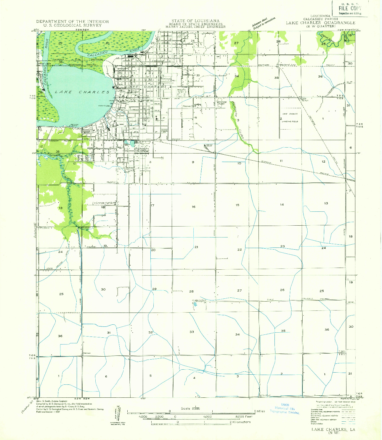 USGS 1:31680-SCALE QUADRANGLE FOR LAKE CHARLES NW, LA 1932