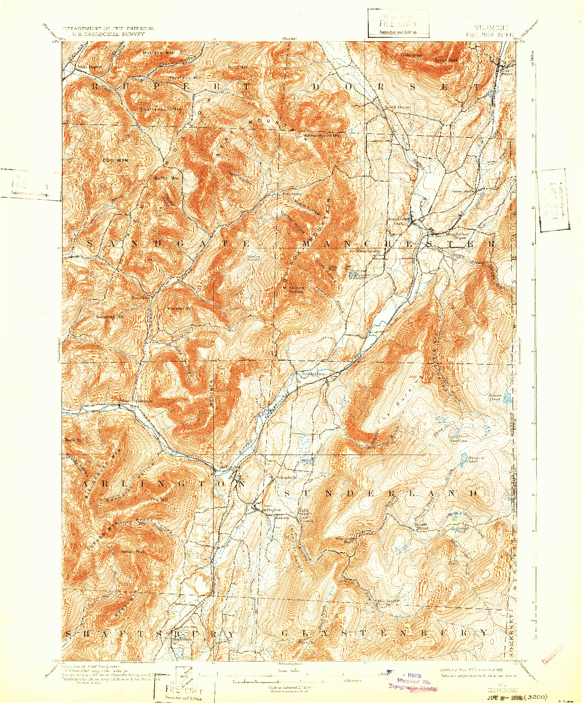 USGS 1:62500-SCALE QUADRANGLE FOR EQUINOX, VT 1900