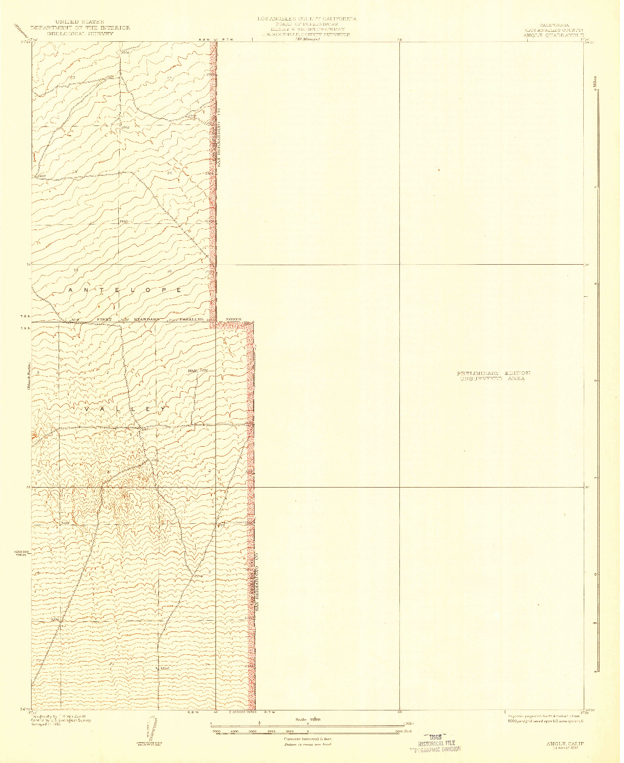 USGS 1:24000-SCALE QUADRANGLE FOR ANGLE, CA 1932