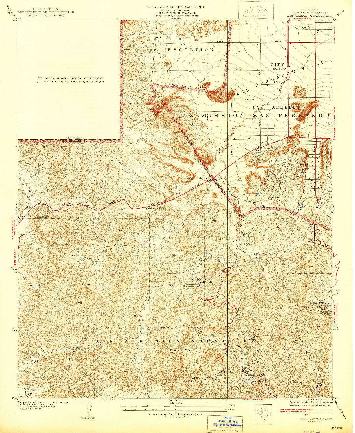 USGS 1:24000-SCALE QUADRANGLE FOR DRY CANYON, CA 1932