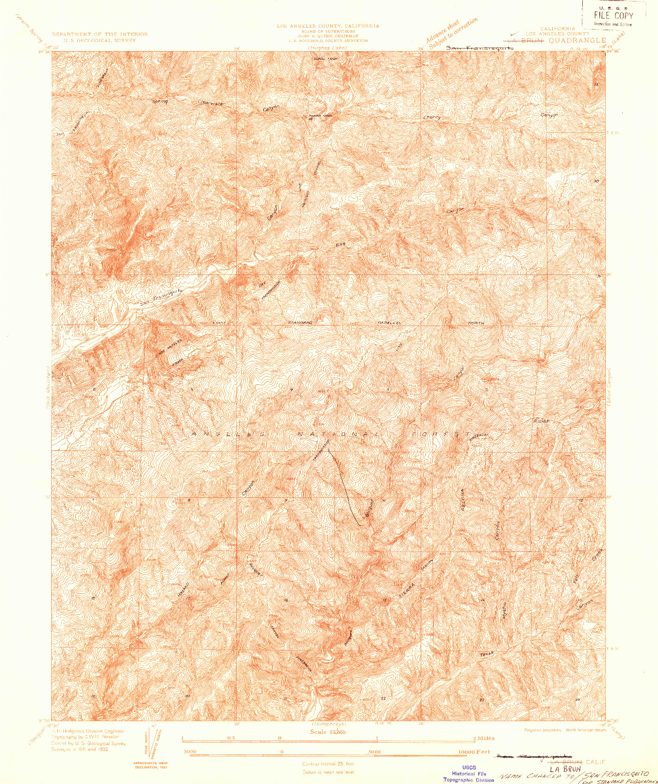USGS 1:24000-SCALE QUADRANGLE FOR LA BRUN, CA 1932