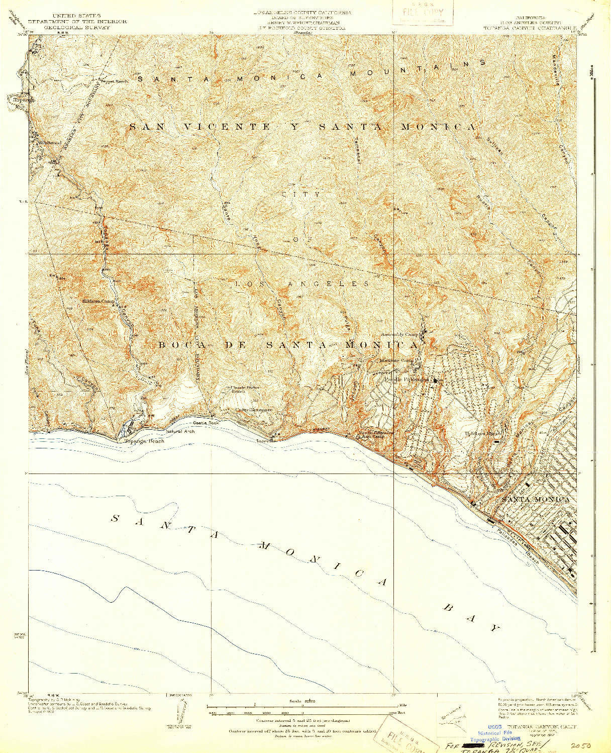 USGS 1:24000-SCALE QUADRANGLE FOR TOPANGA CANYON, CA 1928