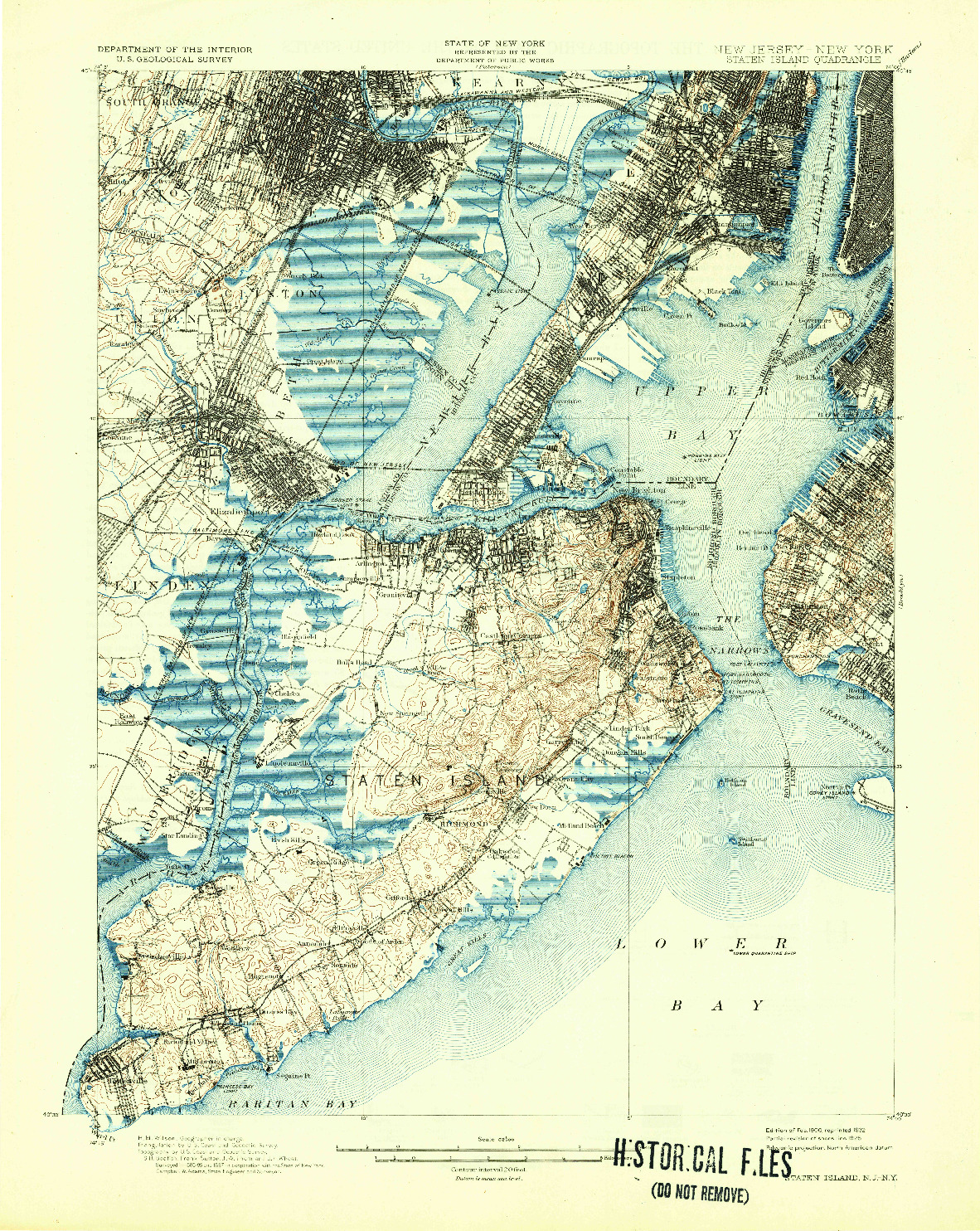 USGS 1:62500-SCALE QUADRANGLE FOR STATEN ISLAND, NJ 1900