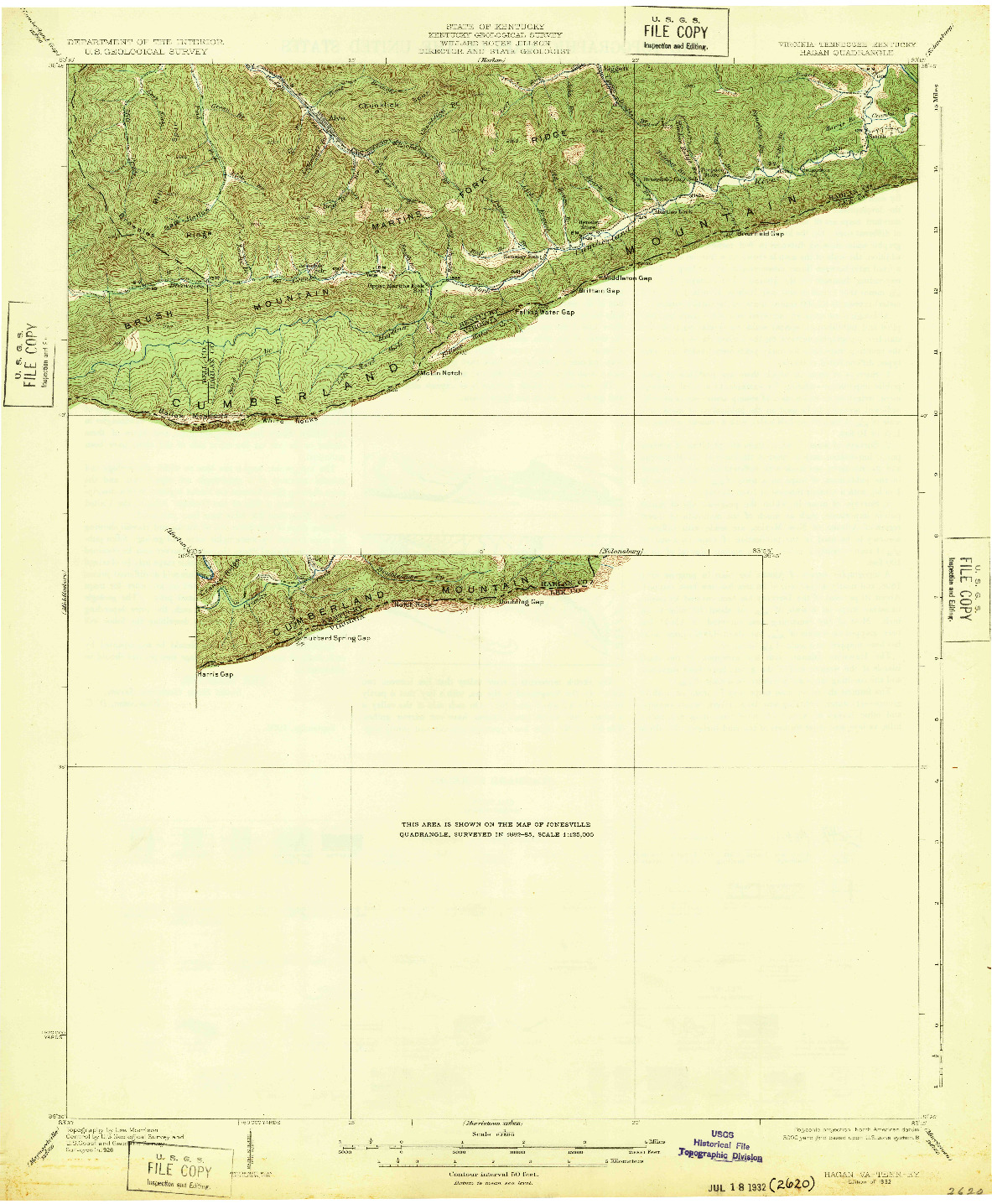 USGS 1:62500-SCALE QUADRANGLE FOR HAGAN, VA 1932