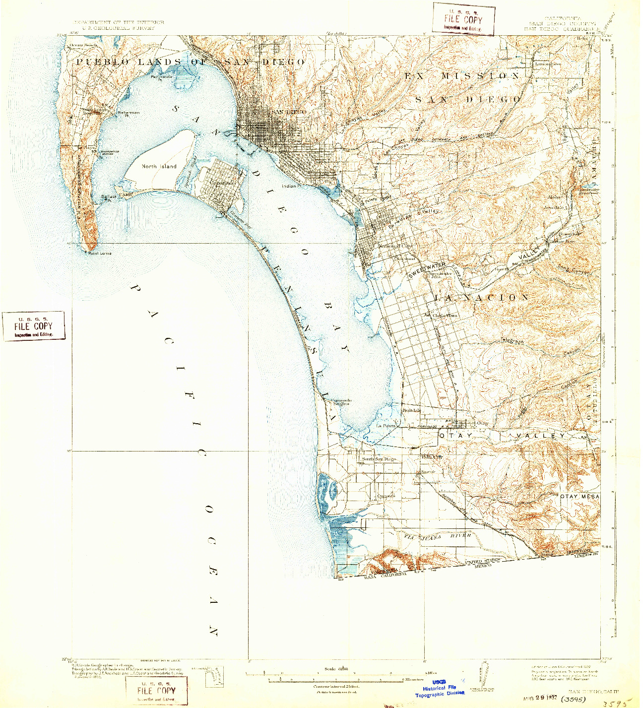 USGS 1:62500-SCALE QUADRANGLE FOR SAN DIEGO, CA 1904