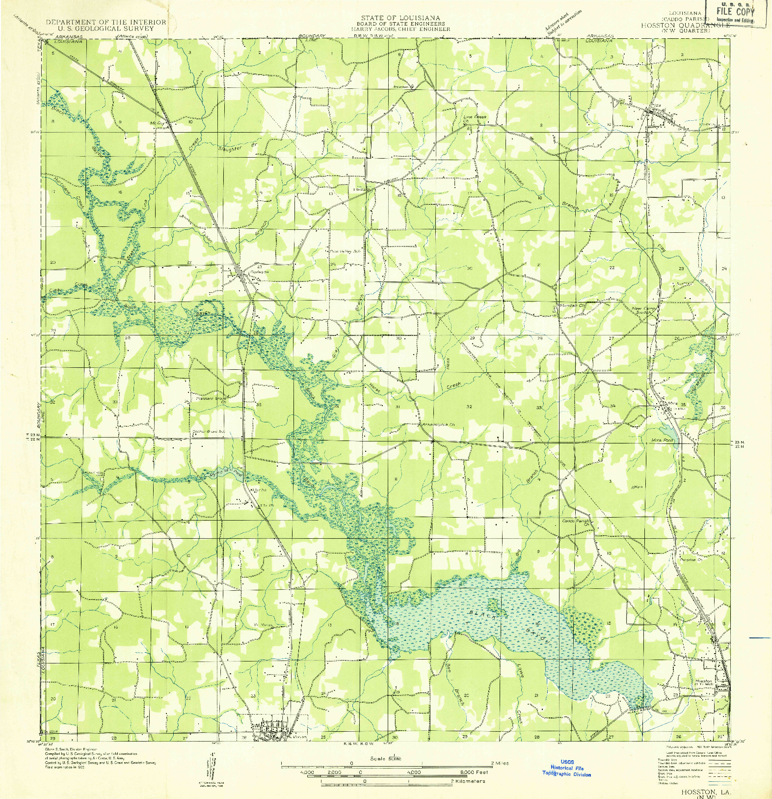 USGS 1:31680-SCALE QUADRANGLE FOR HOSSTON NW, LA 1932