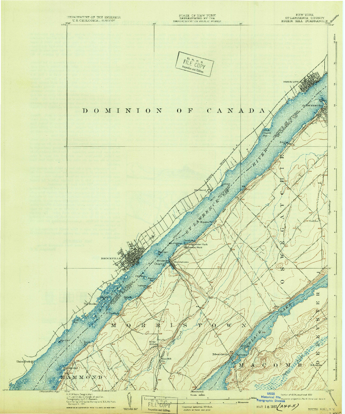 USGS 1:62500-SCALE QUADRANGLE FOR BRIER HILL, NY 1906