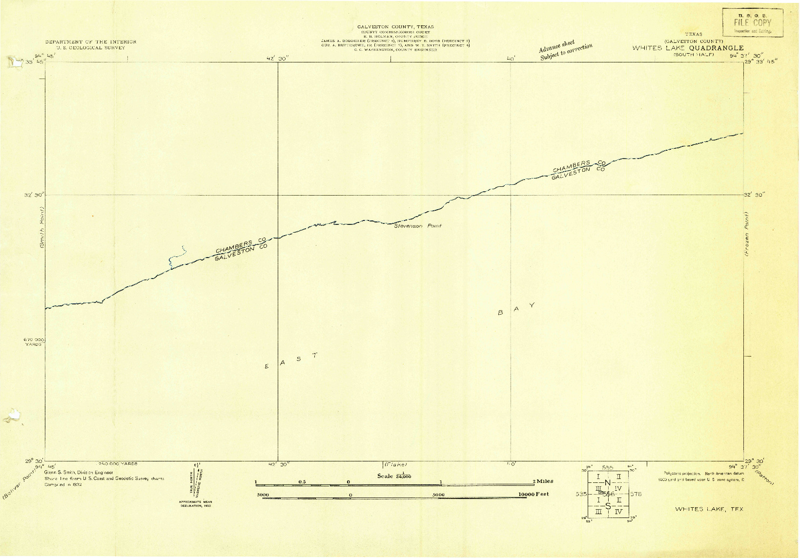 USGS 1:24000-SCALE QUADRANGLE FOR WHITES LAKE, TX 1932
