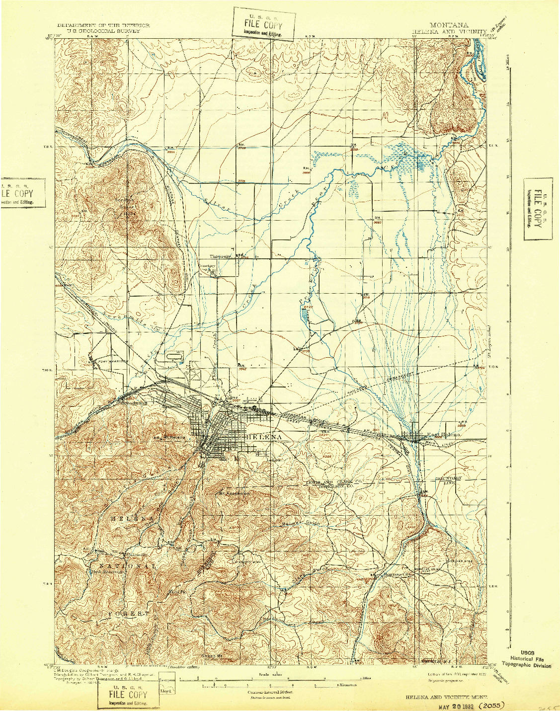 USGS 1:62500-SCALE QUADRANGLE FOR HELENA AND VICINITY, MT 1899