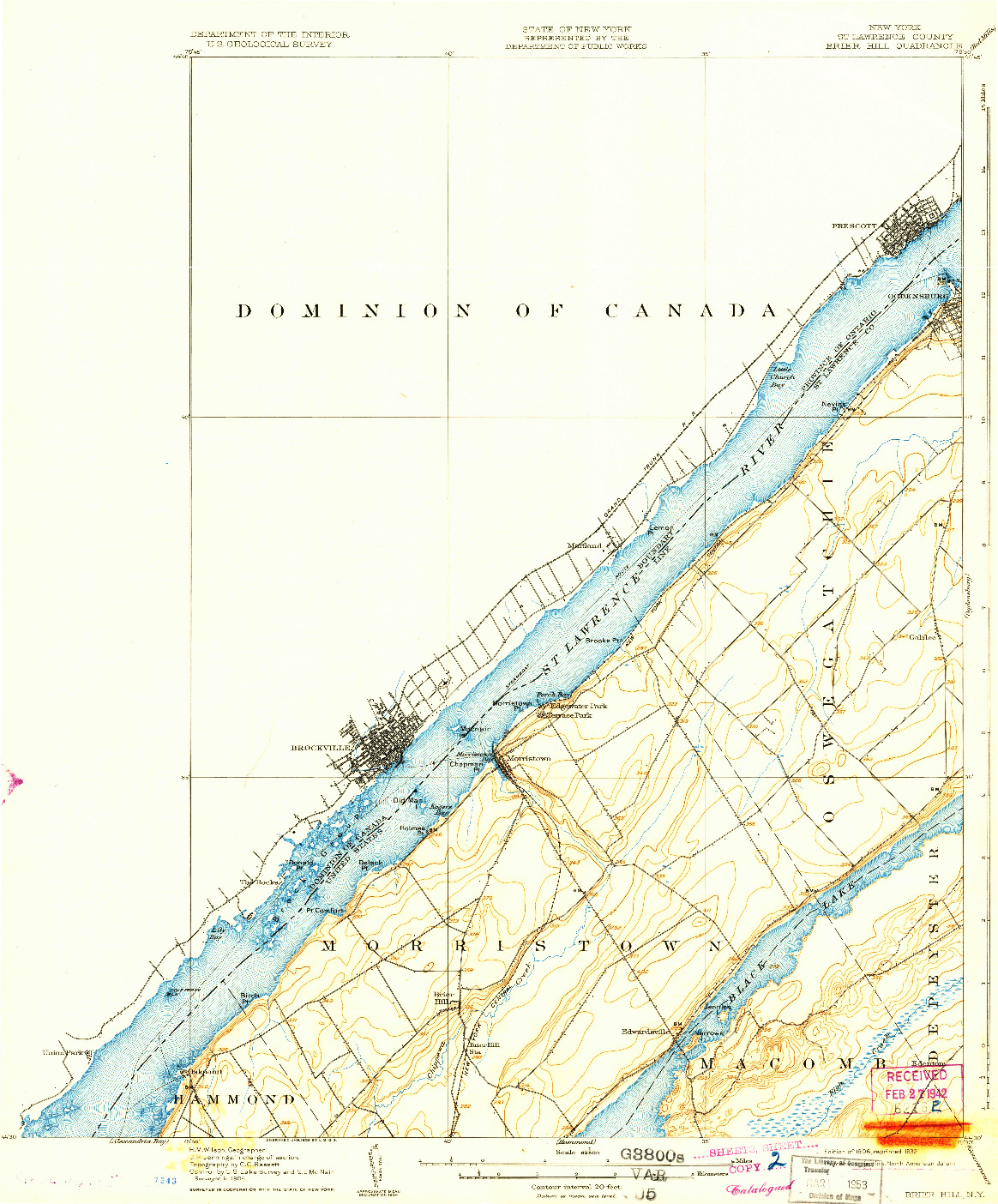 USGS 1:62500-SCALE QUADRANGLE FOR BRIER HILL, NY 1906