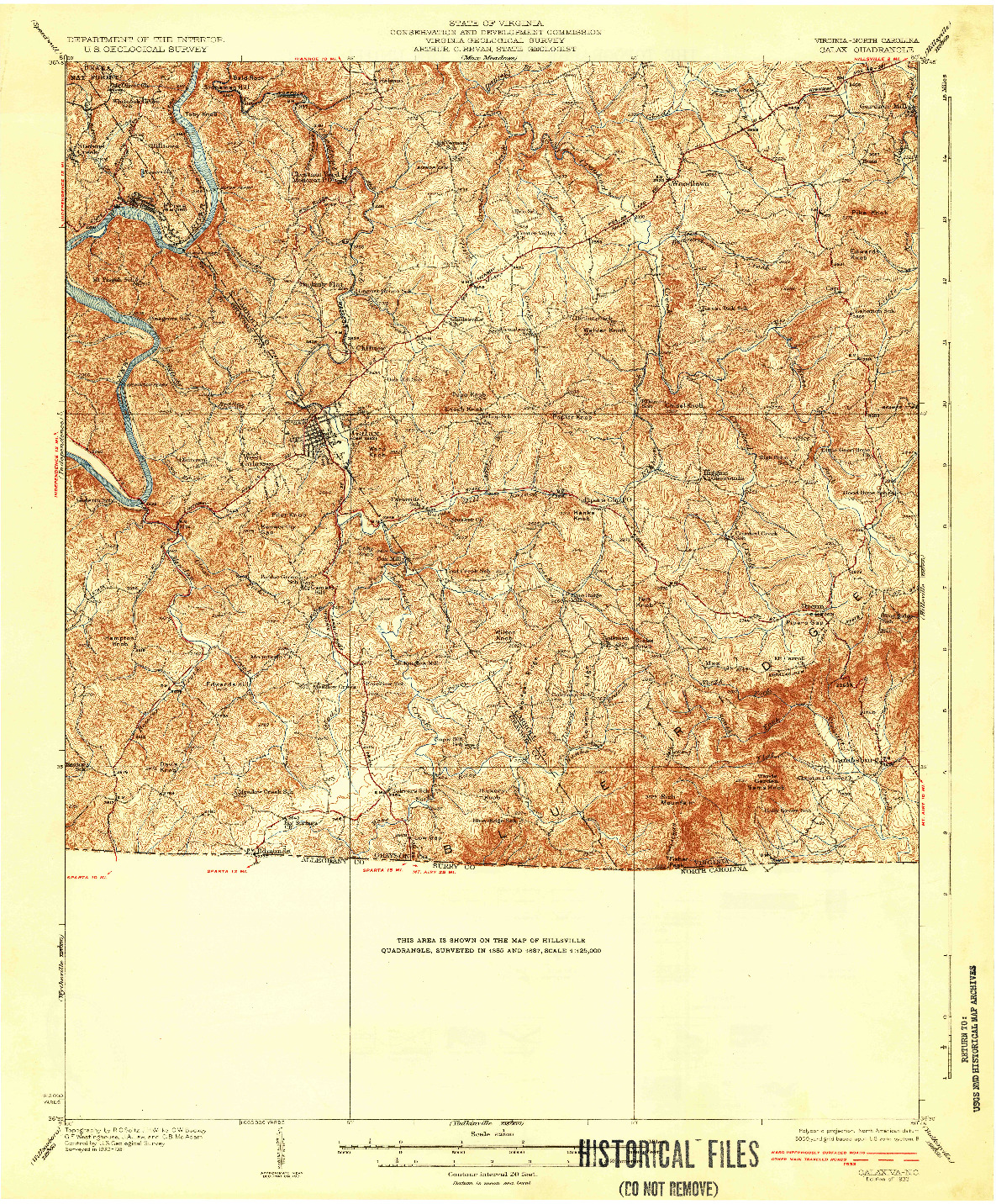 USGS 1:62500-SCALE QUADRANGLE FOR GALAX, VA 1933