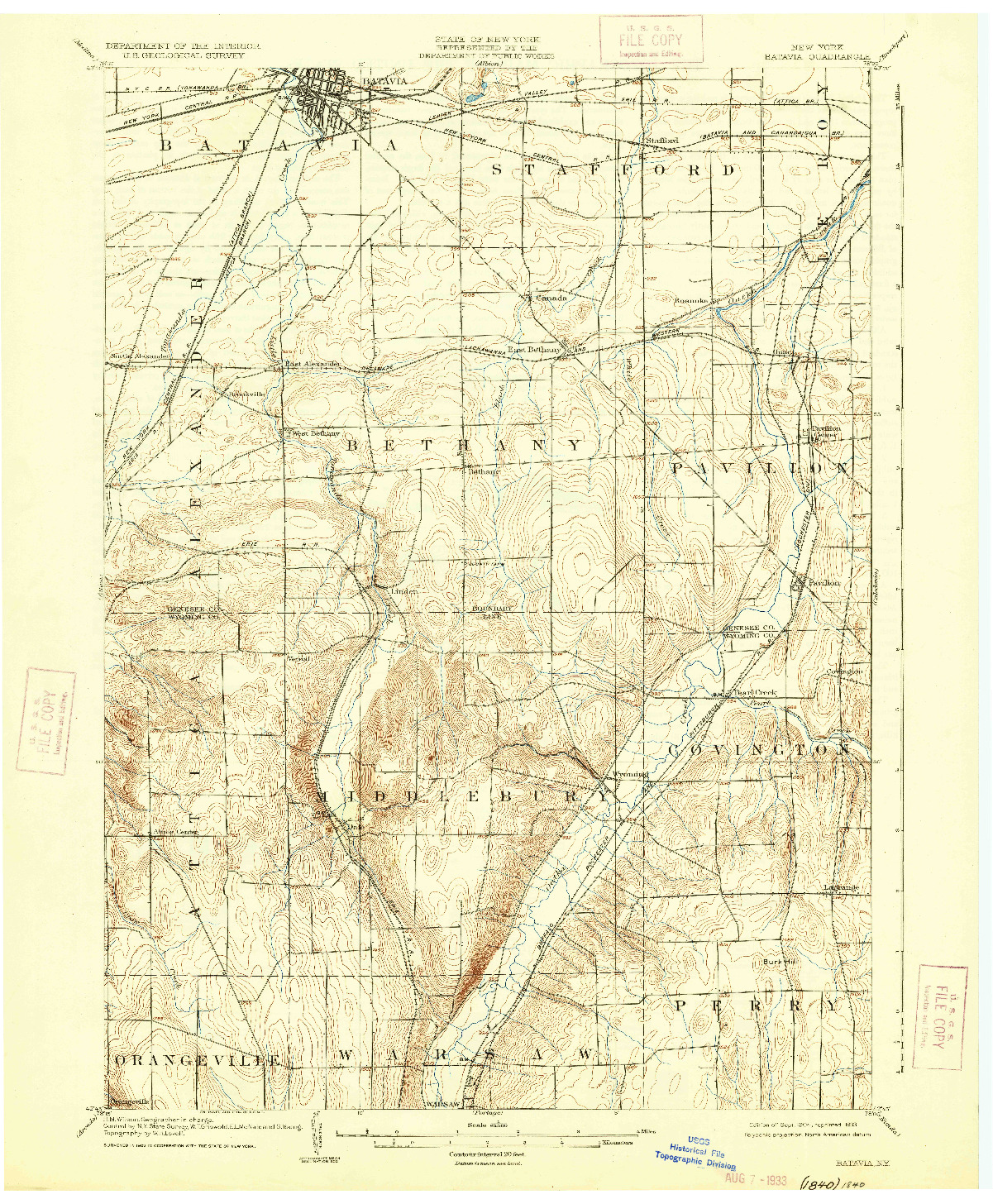 USGS 1:62500-SCALE QUADRANGLE FOR BATAVIA, NY 1904