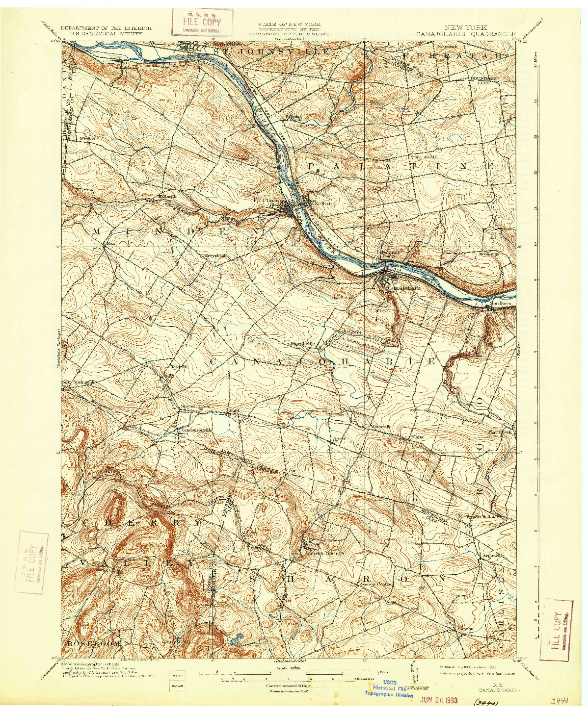 USGS 1:62500-SCALE QUADRANGLE FOR CANAJOHARIE, NY 1902