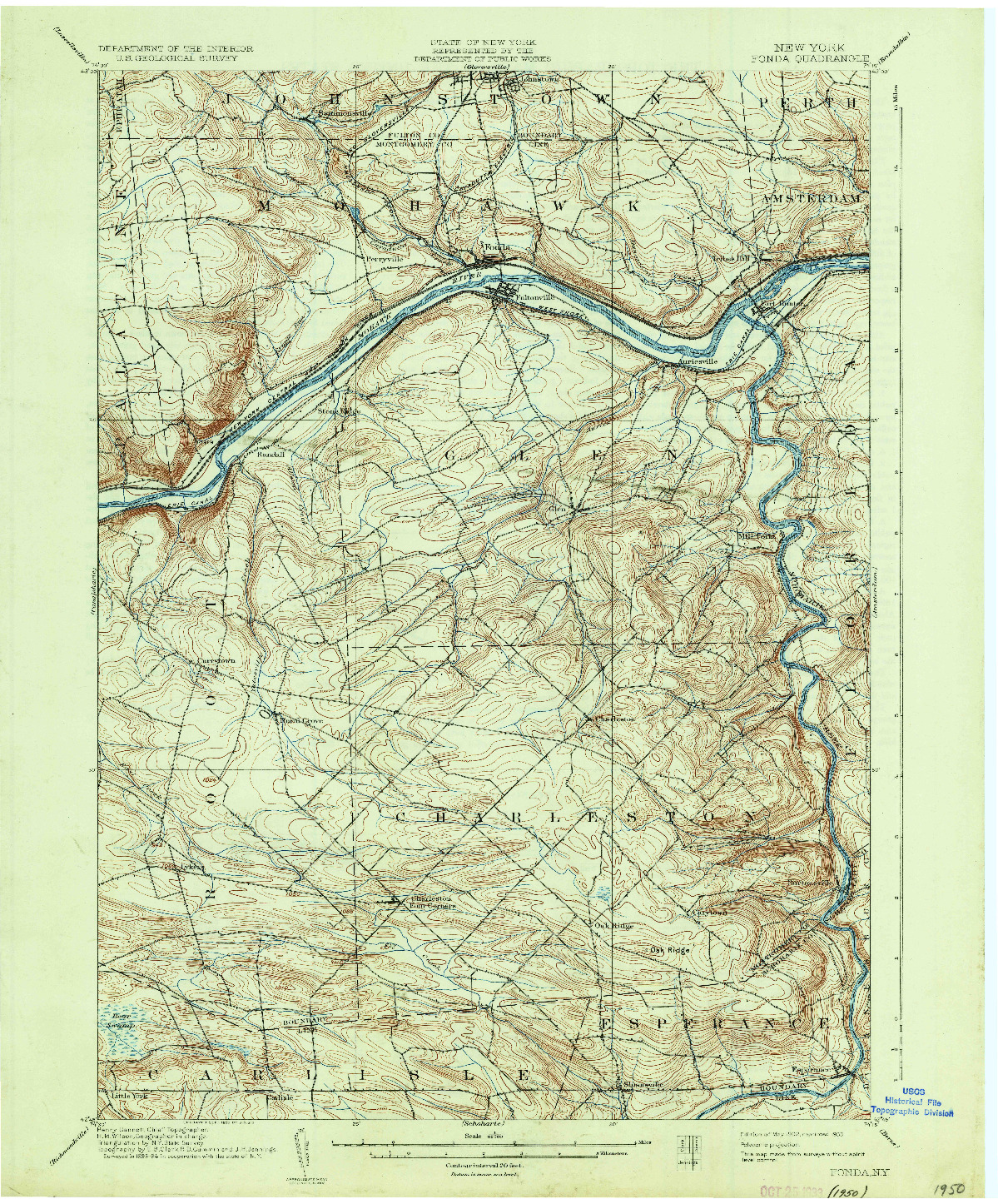 USGS 1:62500-SCALE QUADRANGLE FOR FONDA, NY 1902