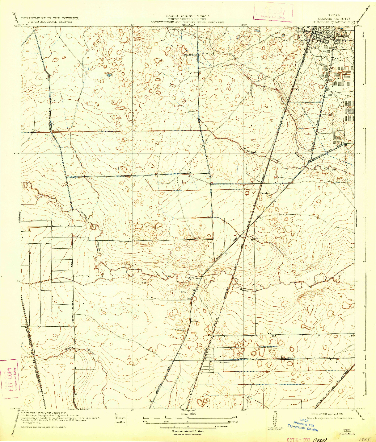 USGS 1:31680-SCALE QUADRANGLE FOR HUMBLE, TX 1919