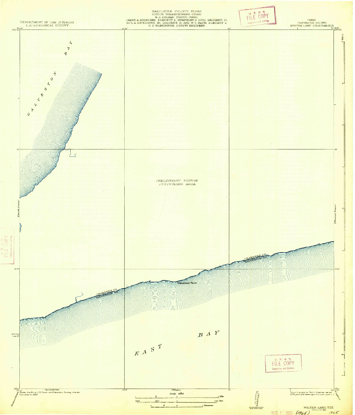 USGS 1:31680-SCALE QUADRANGLE FOR WHITES LAKE, TX 1933