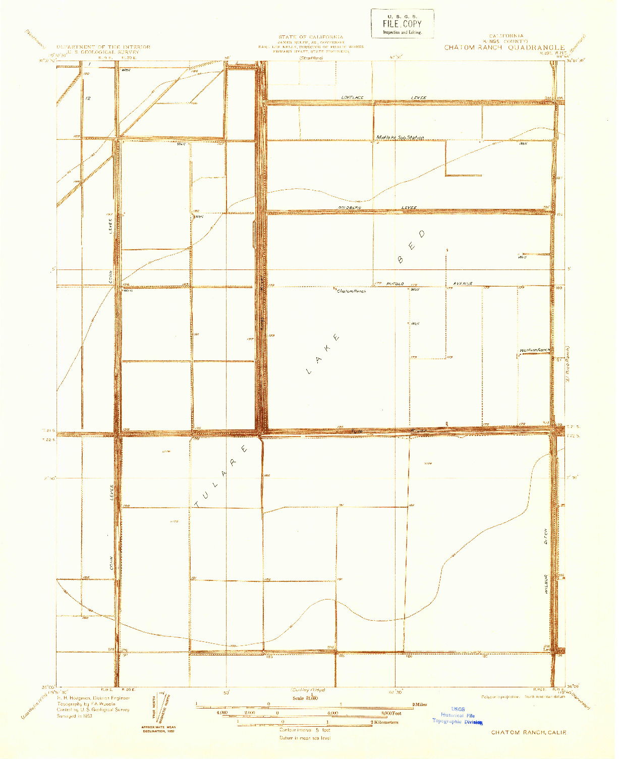 USGS 1:31680-SCALE QUADRANGLE FOR CHATOM RANCH, CA 1933