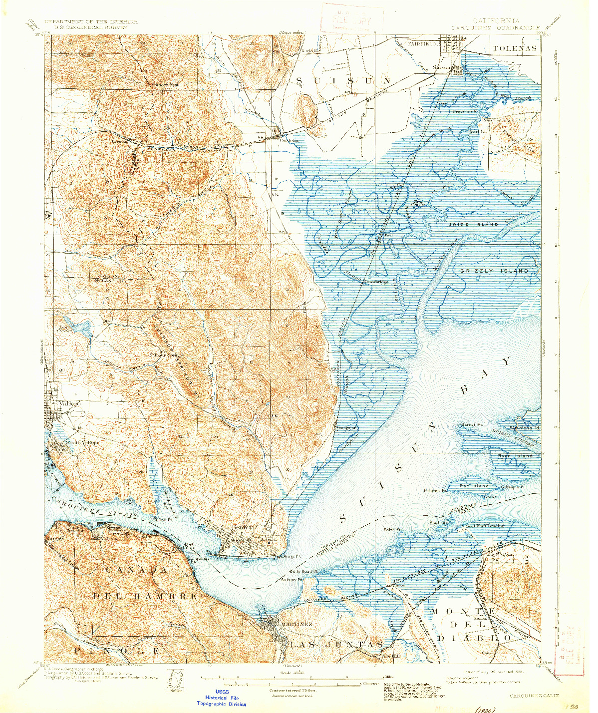 USGS 1:62500-SCALE QUADRANGLE FOR CARQUINEZ, CA 1901