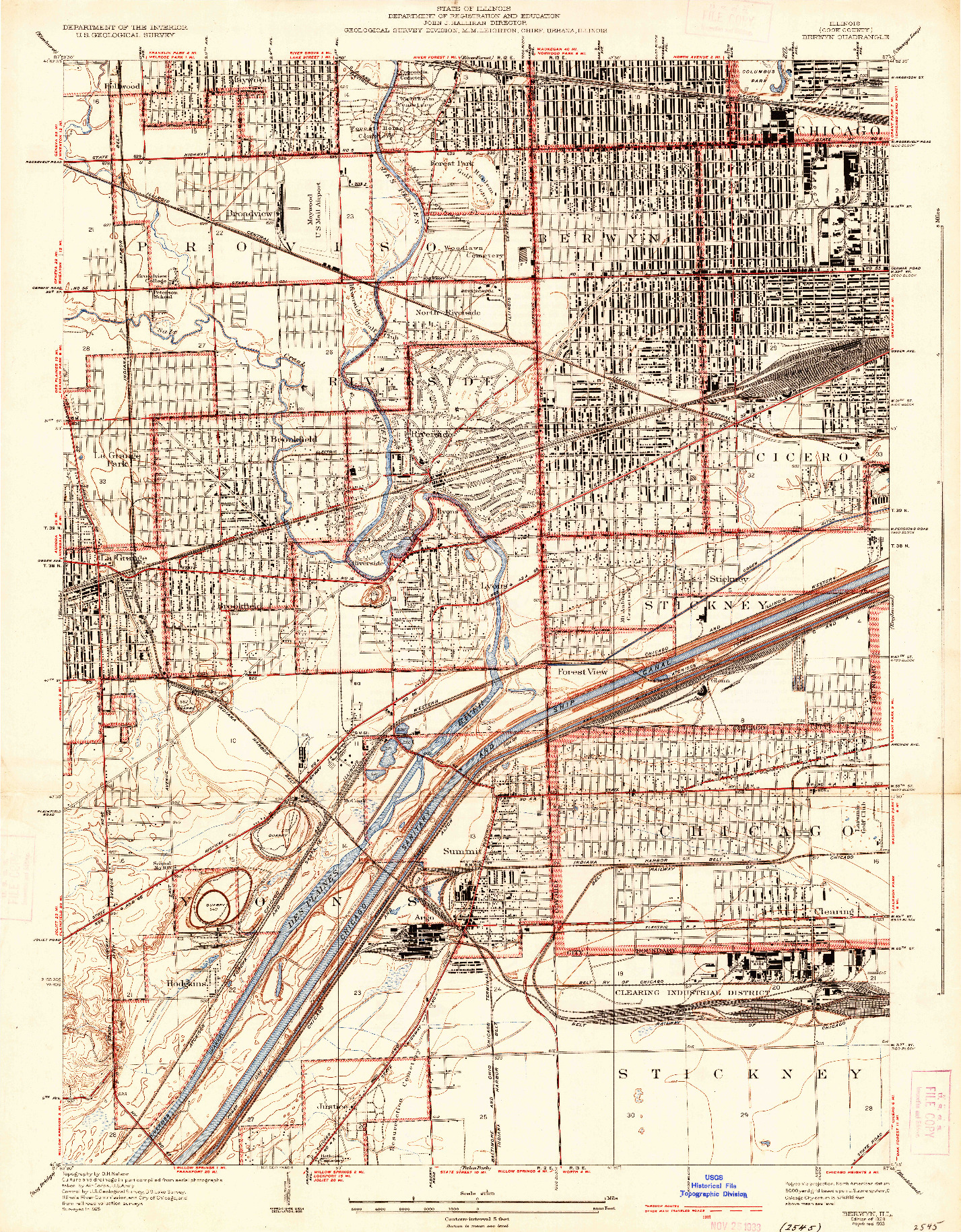 USGS 1:24000-SCALE QUADRANGLE FOR BERWYN, IL 1928
