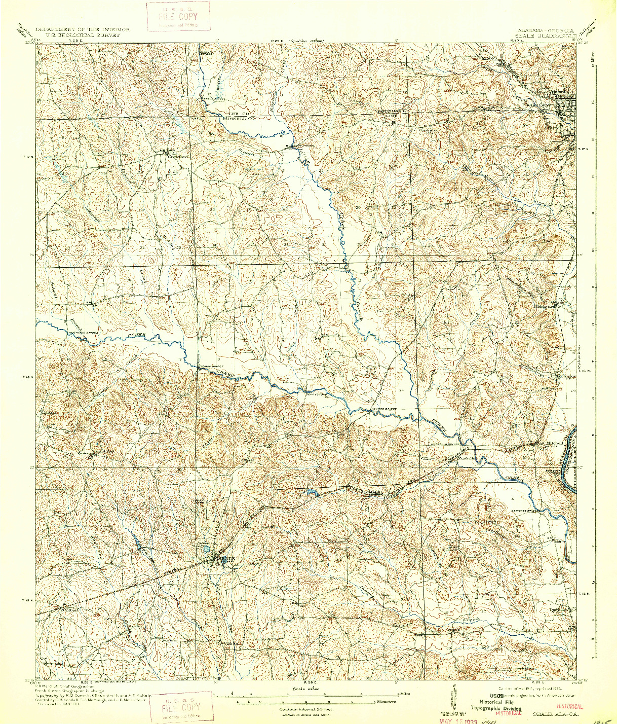 USGS 1:62500-SCALE QUADRANGLE FOR SEALE, AL 1914