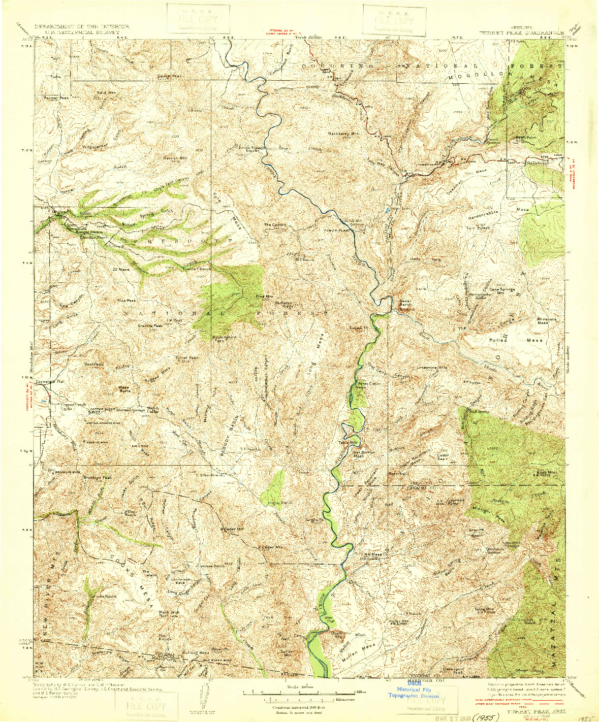 USGS 1:125000-SCALE QUADRANGLE FOR TURRET PEAK, AZ 1933