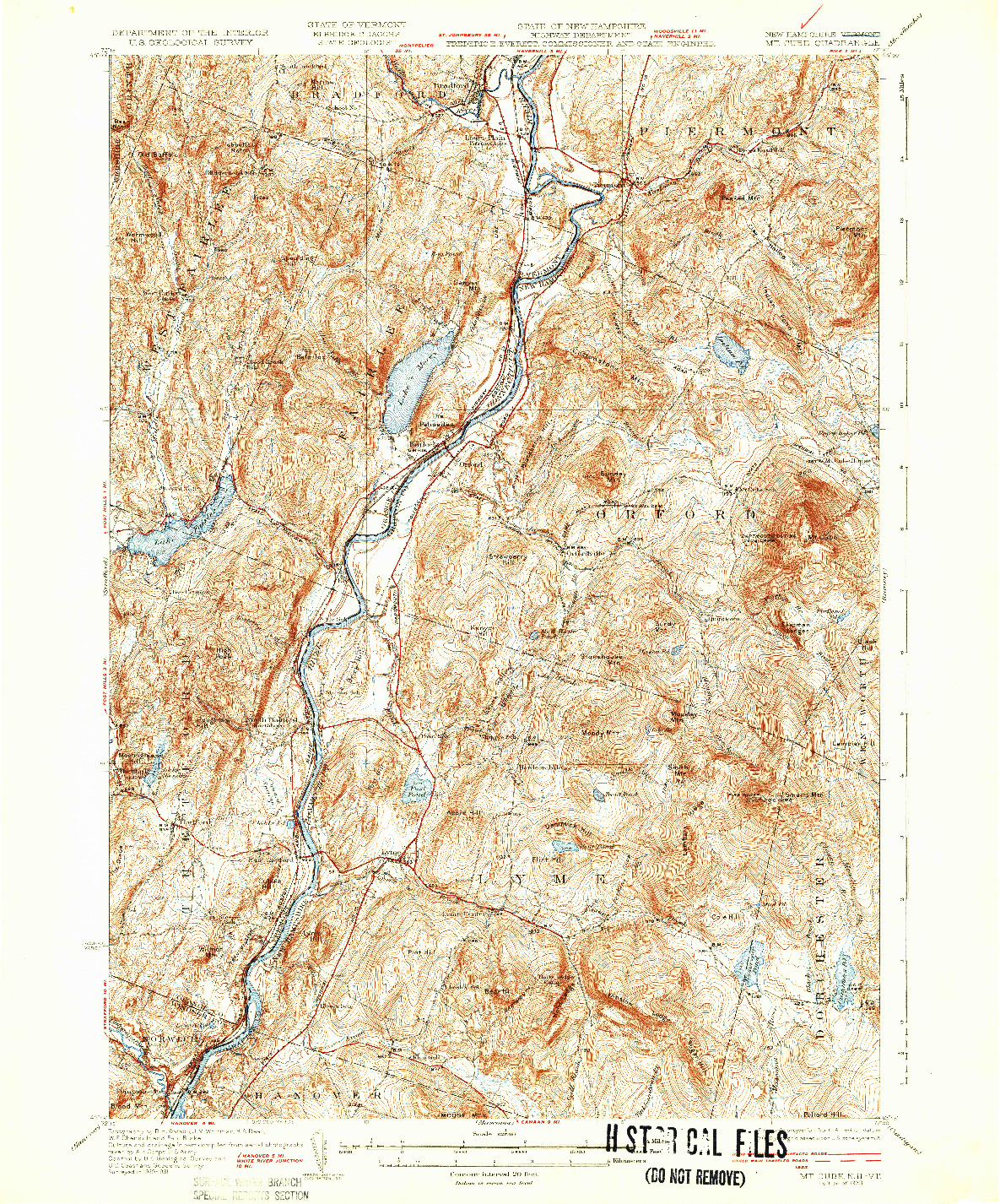 USGS 1:62500-SCALE QUADRANGLE FOR MT. CUBE, NH 1933