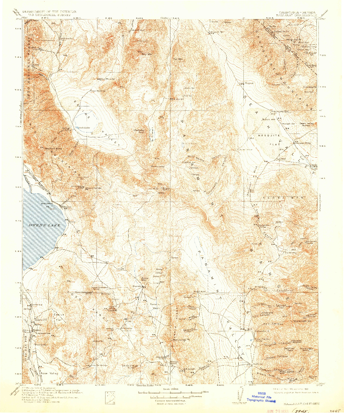 USGS 1:250000-SCALE QUADRANGLE FOR BALLARAT, CA 1913