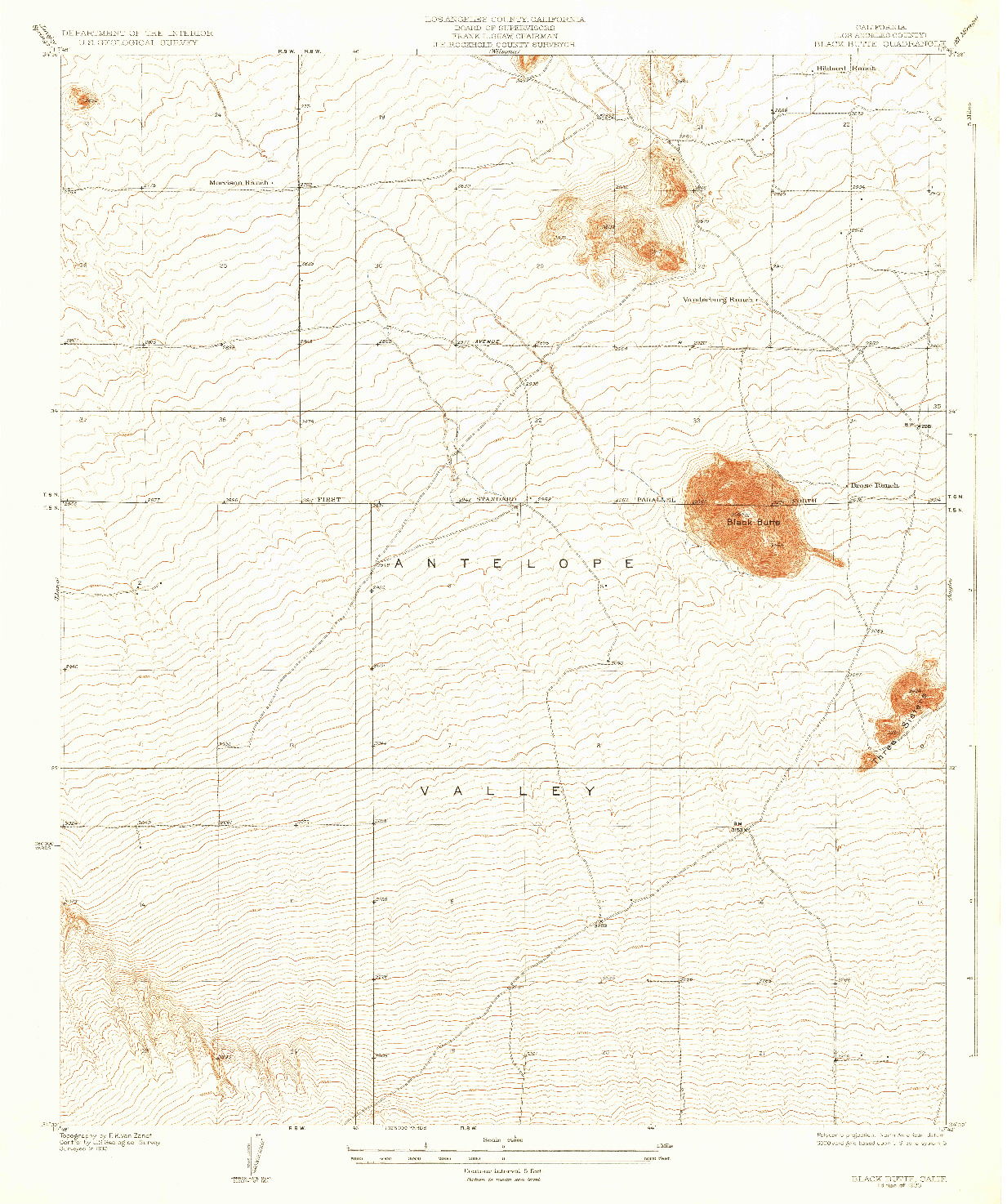 USGS 1:24000-SCALE QUADRANGLE FOR BLACK BUTTE, CA 1933