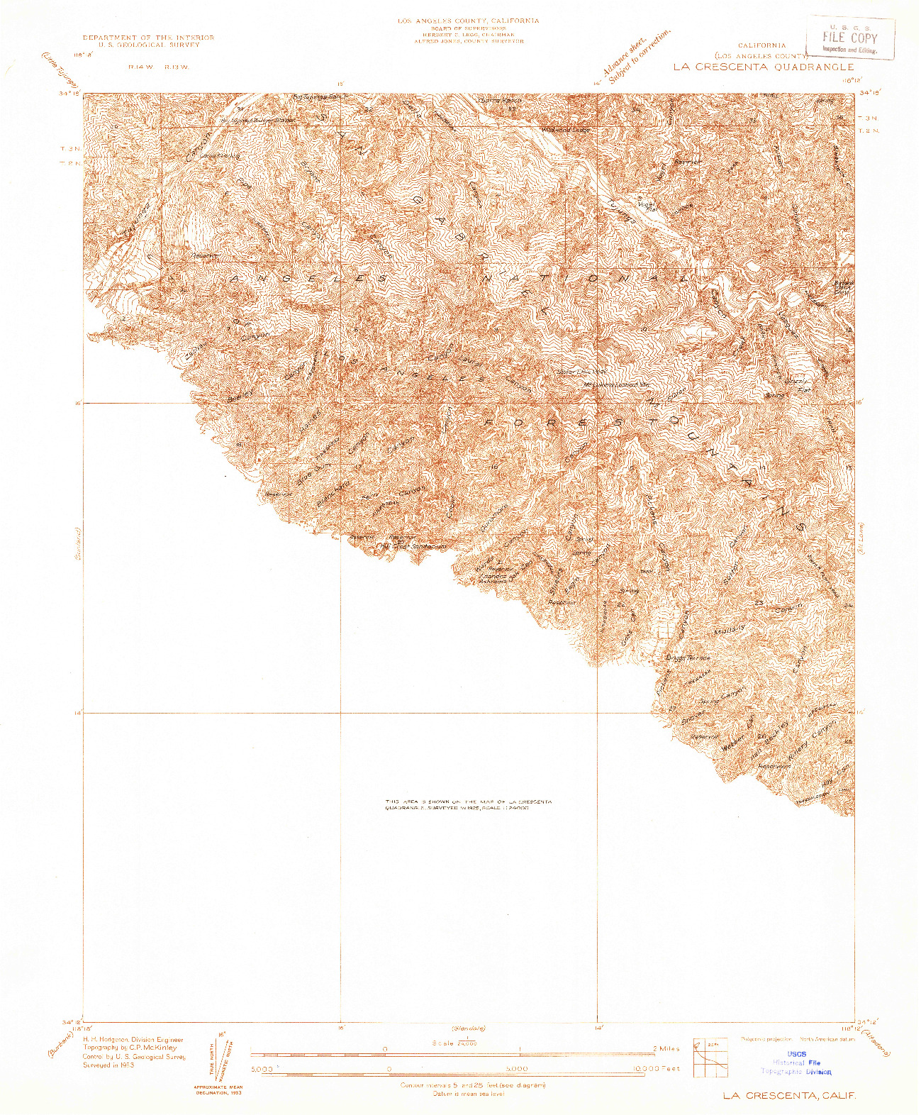 USGS 1:24000-SCALE QUADRANGLE FOR LA CRESCENTA, CA 1933