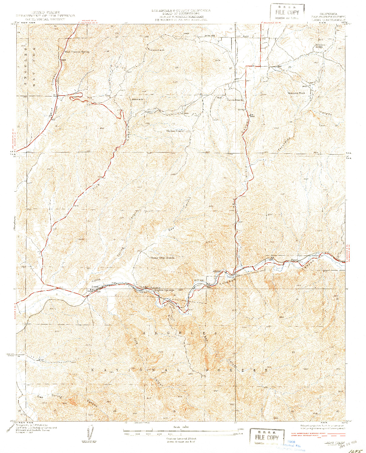 USGS 1:24000-SCALE QUADRANGLE FOR LANG, CA 1933