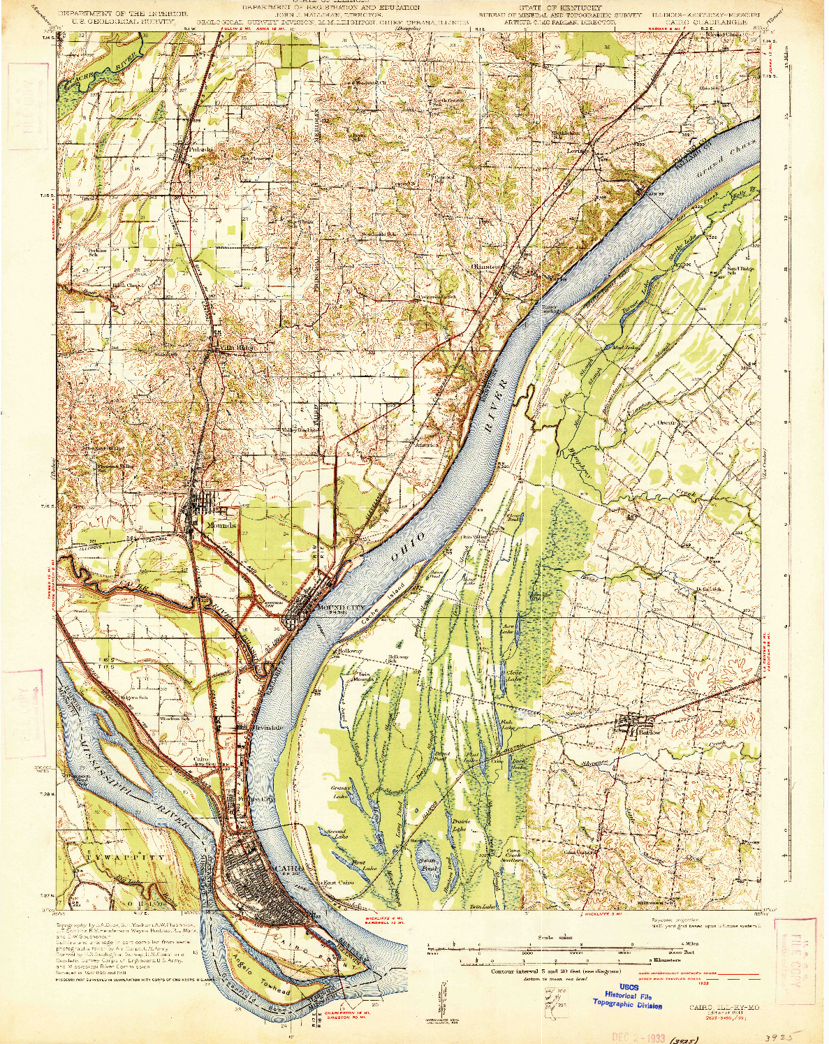 USGS 1:62500-SCALE QUADRANGLE FOR CAIRO, IL 1933