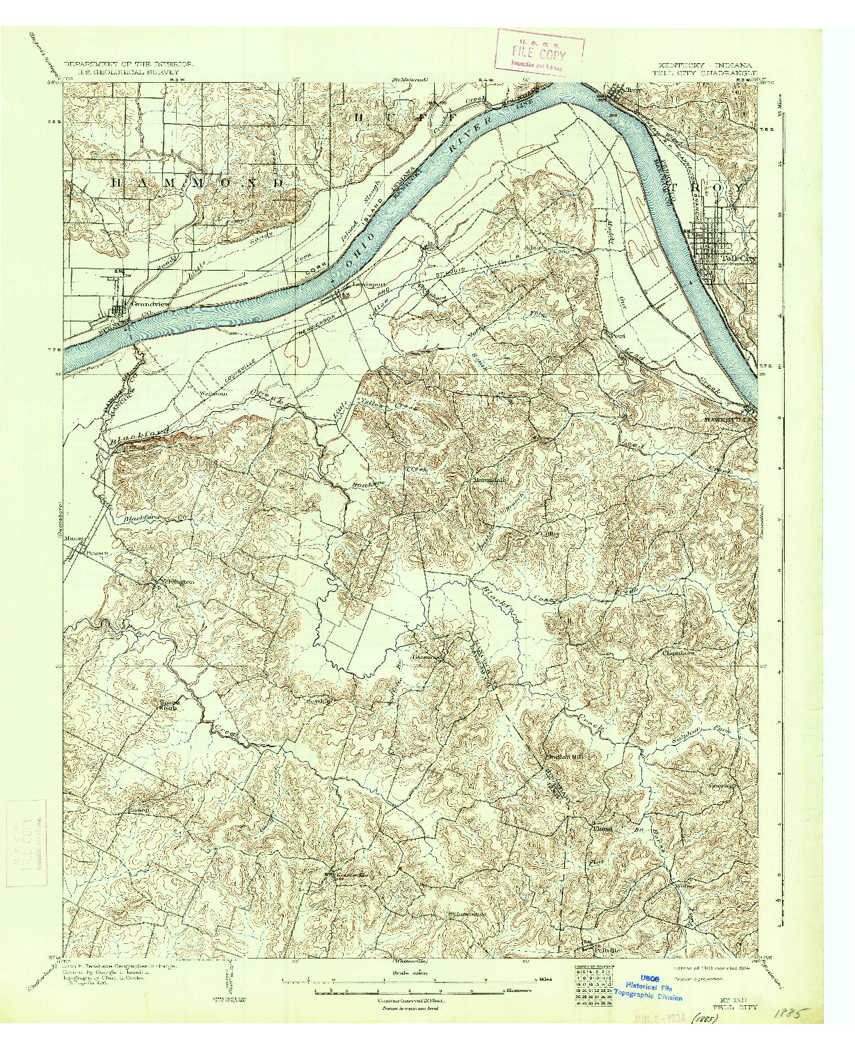 USGS 1:62500-SCALE QUADRANGLE FOR TELL CITY, IN 1903