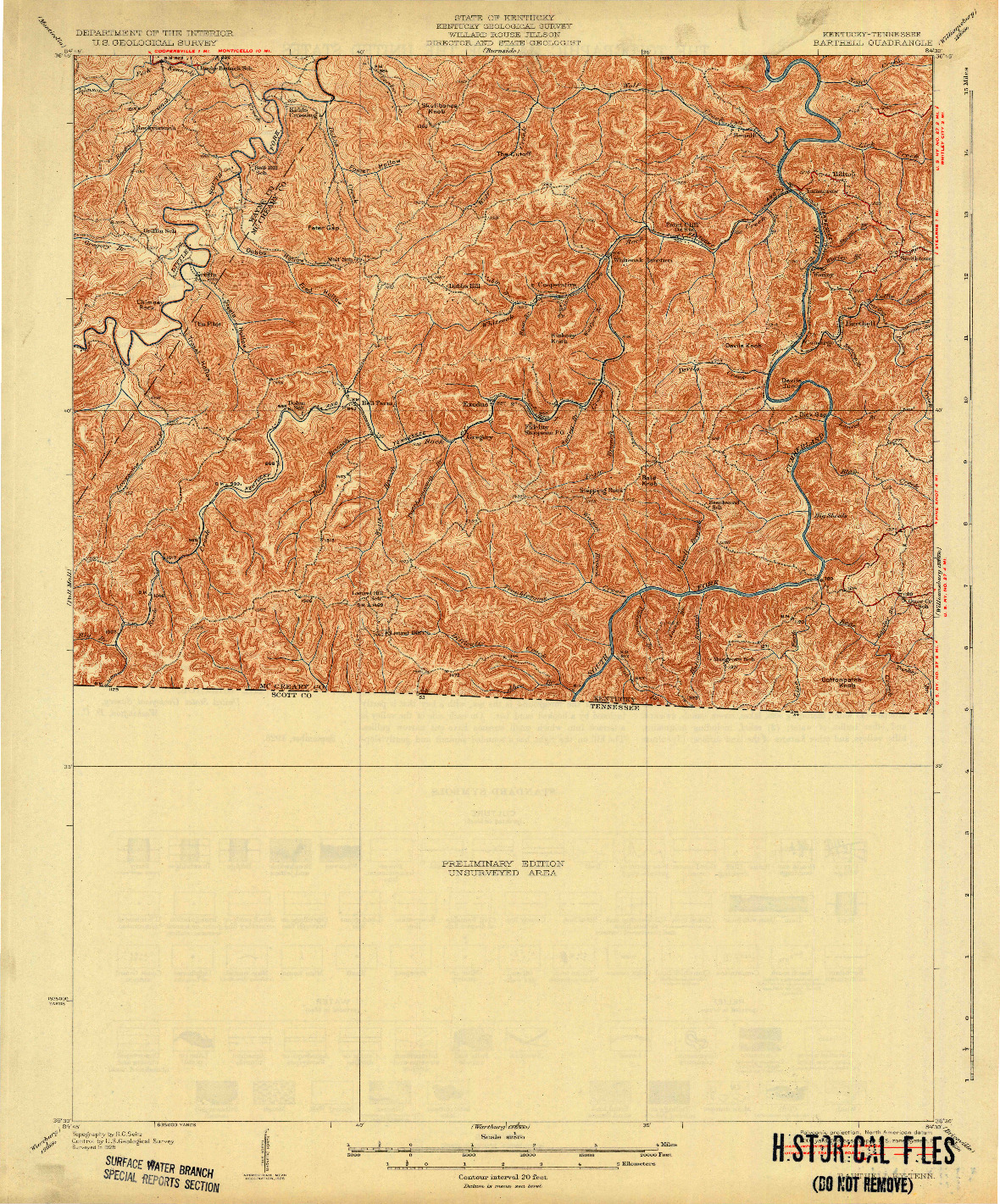 USGS 1:62500-SCALE QUADRANGLE FOR BARTHELL, KY 1934