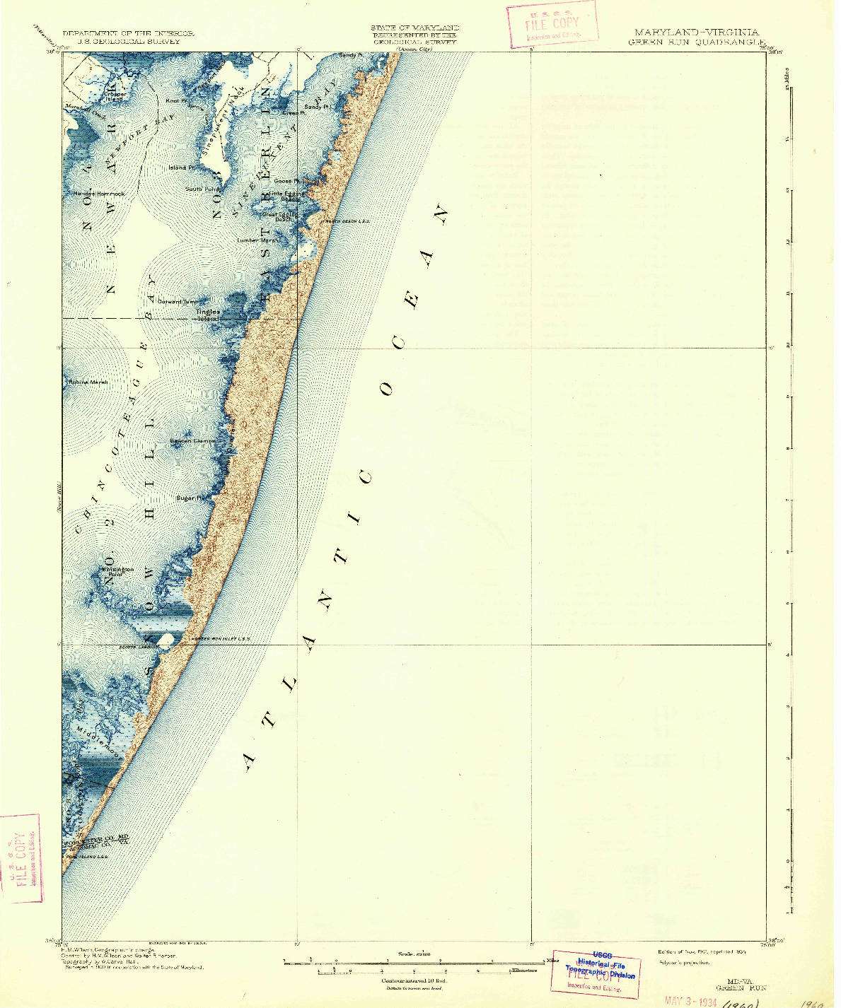 USGS 1:62500-SCALE QUADRANGLE FOR GREEN RUN, MD 1901
