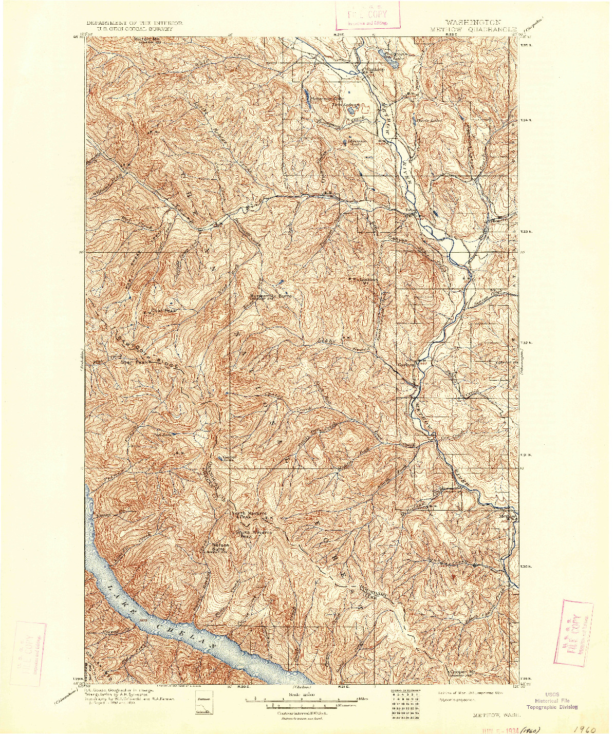 USGS 1:125000-SCALE QUADRANGLE FOR METHOW, WA 1901