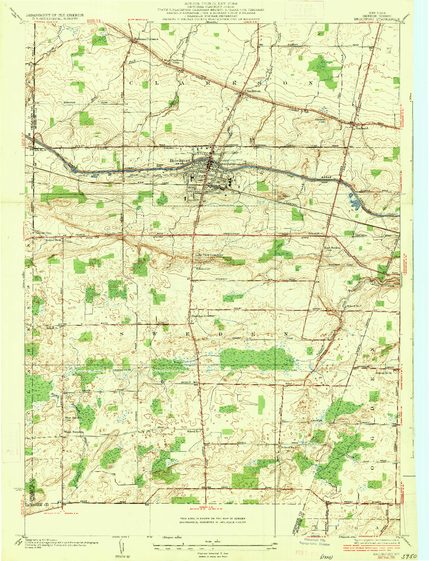 USGS 1:24000-SCALE QUADRANGLE FOR BROCKPORT, NY 1934