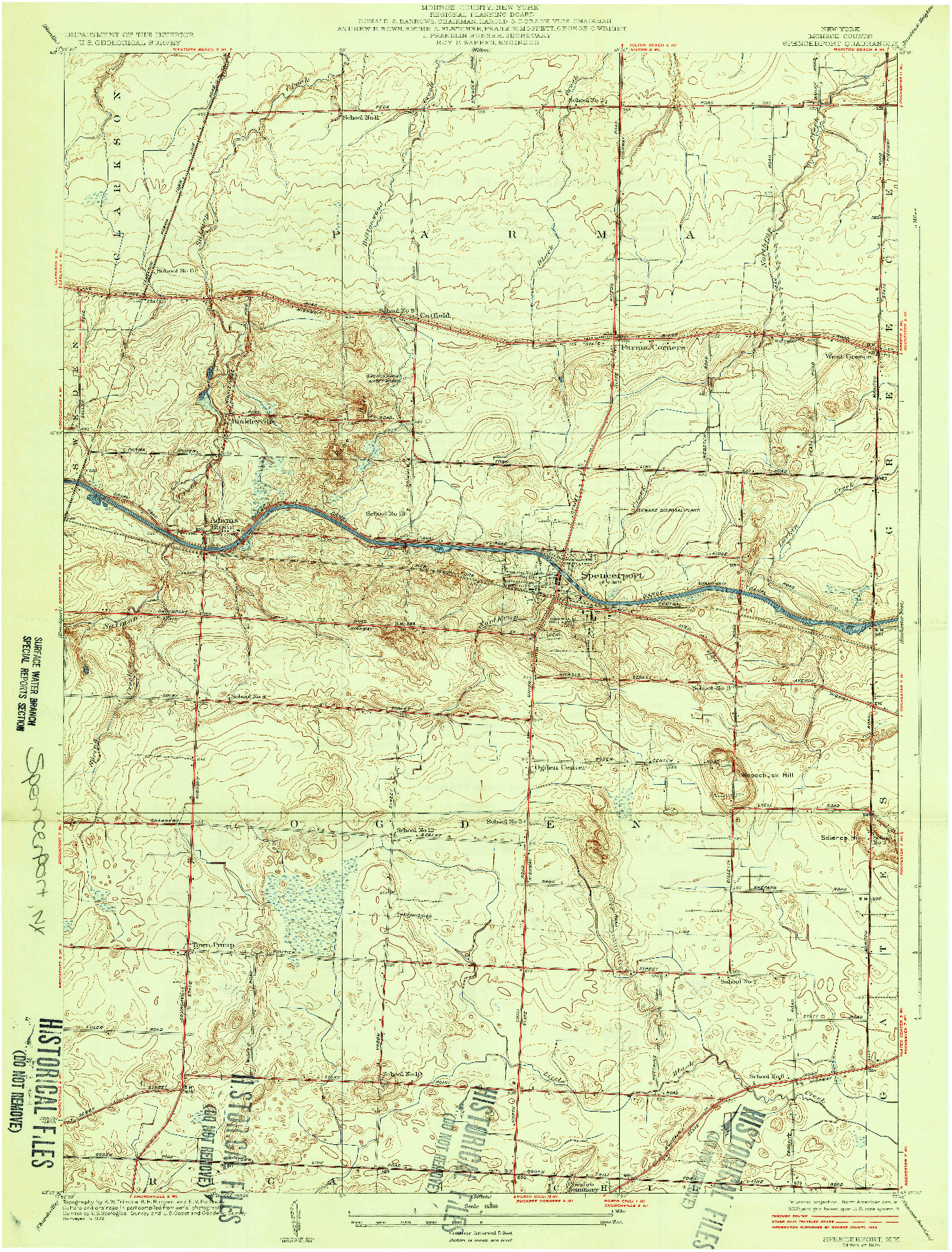 USGS 1:24000-SCALE QUADRANGLE FOR SPENCERPORT, NY 1934