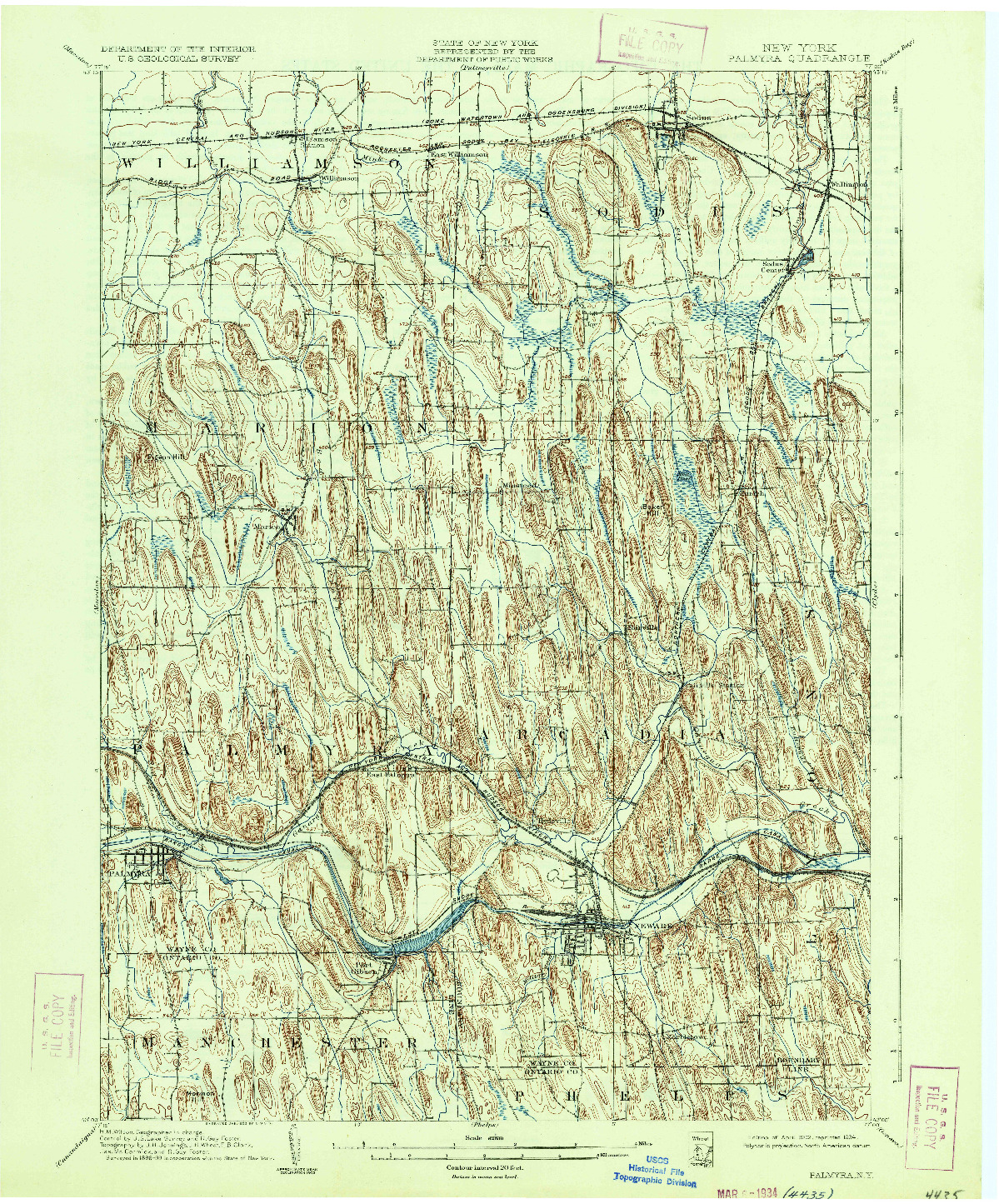 USGS 1:62500-SCALE QUADRANGLE FOR PALMYRA, NY 1902